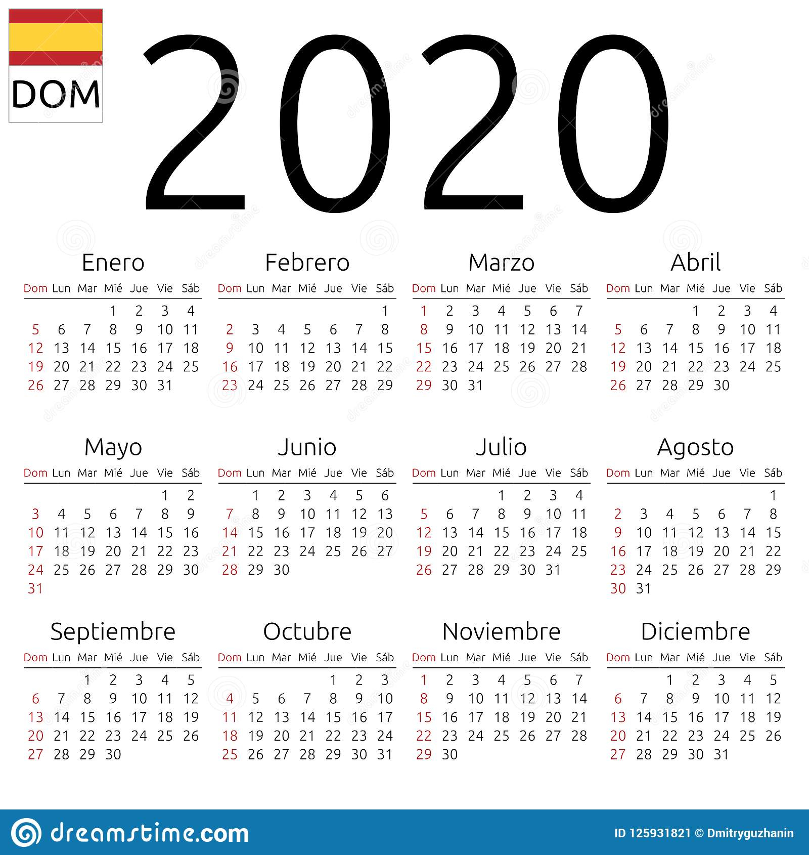 Calendario 2020 Espanol  Yatay.horizonconsulting.co in Calendario 2020 Michel