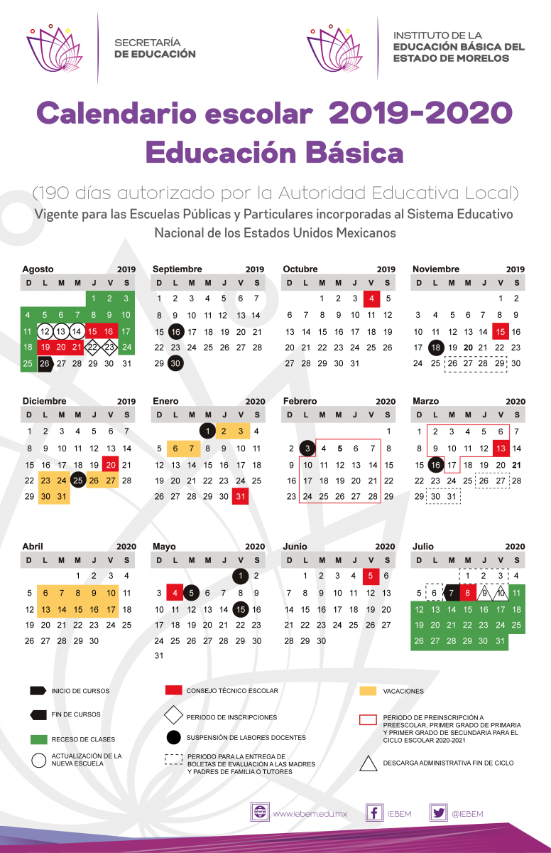 Calendario Escolar 201920. 💄 Ðÿ¥‡ Calendario Escolar 2019 intended for Calendario Escolar Sep 2020 2020