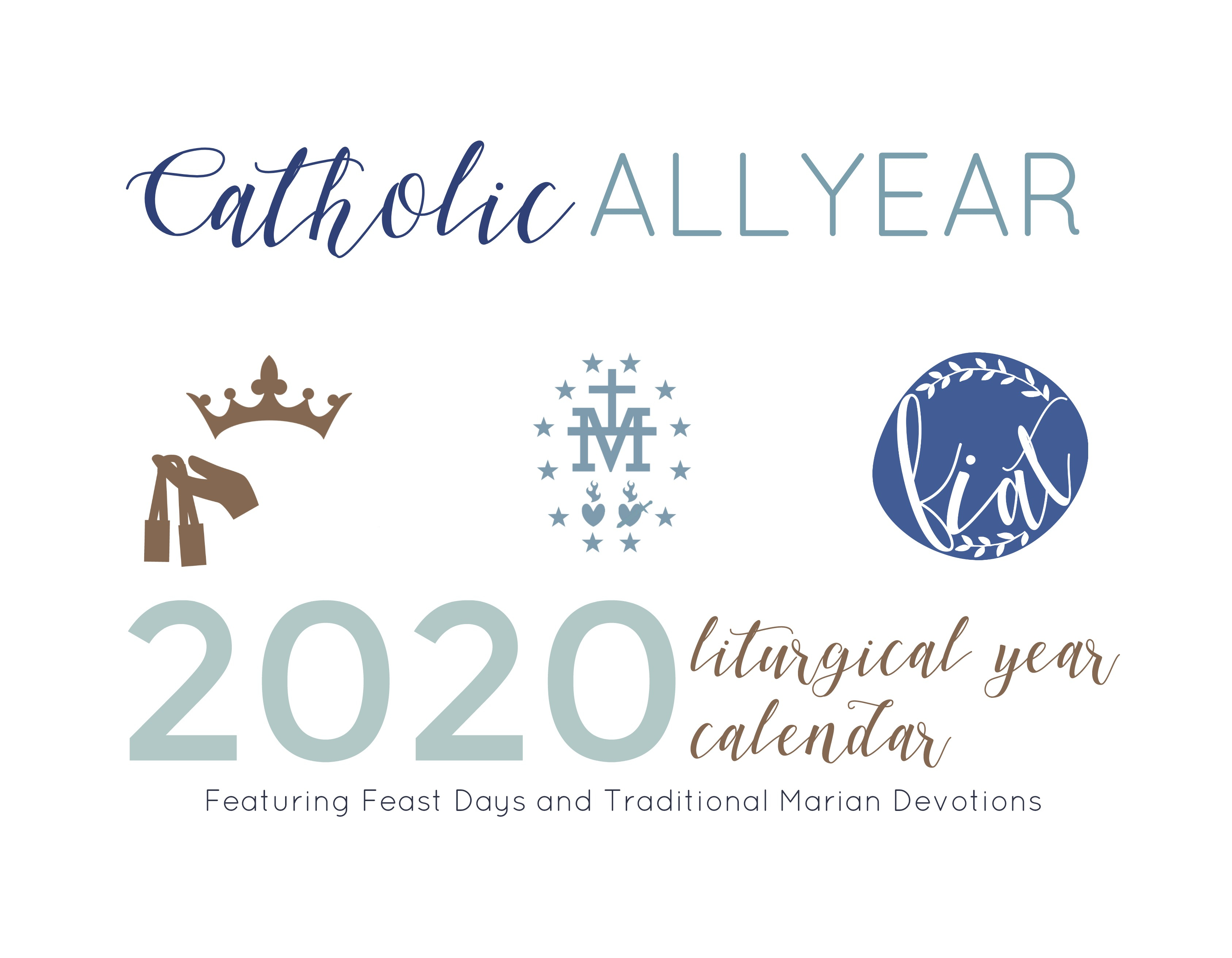 Catholic All Year 2020 Marian Liturgical Year Calendar *digital Download* regarding Liturgical Calendar 2020 Printable