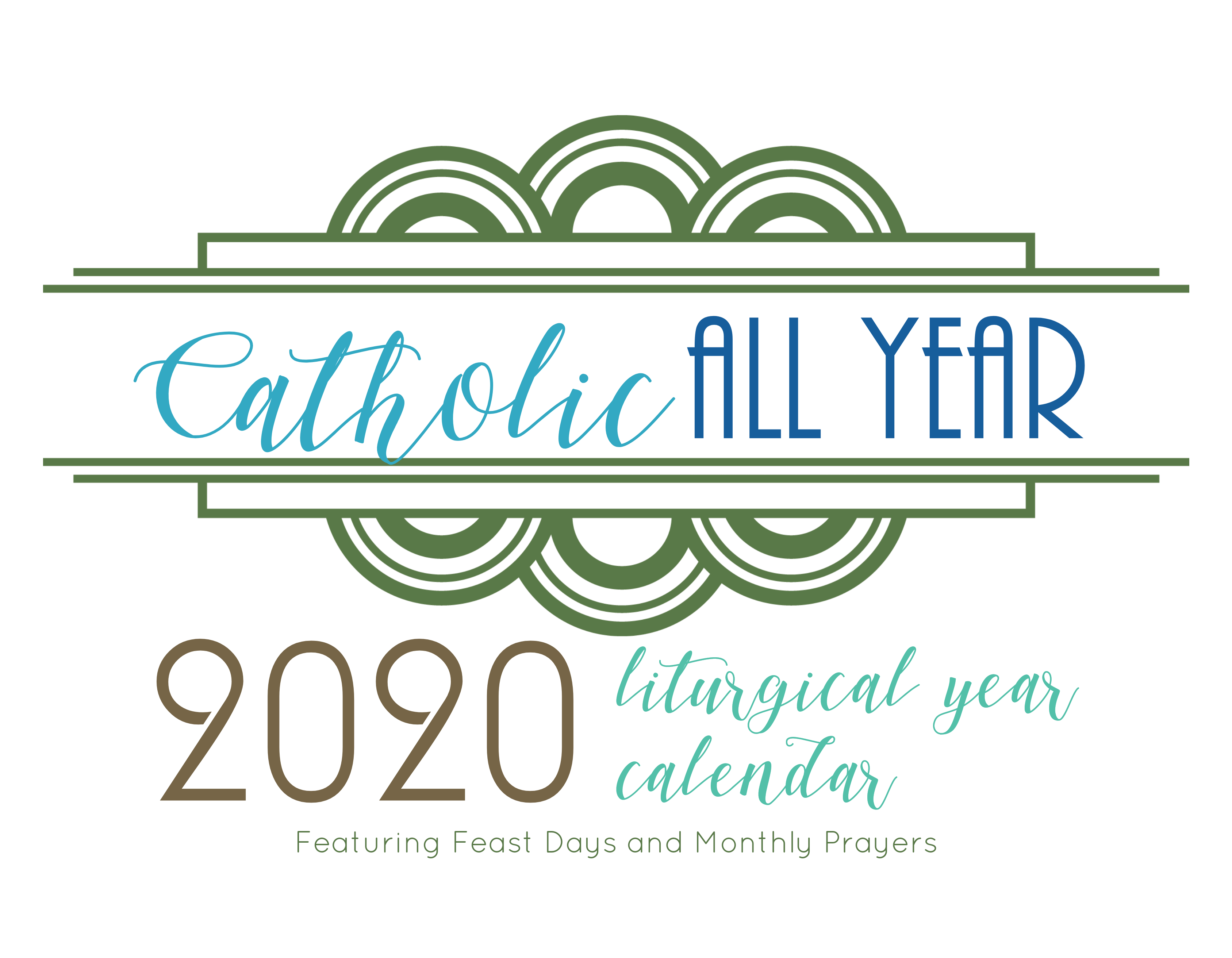 Catholic All Year 2020 Monthly Prayers Liturgical Year Calendar *digital  Download* throughout Catholic Liturgy Calendar 2020