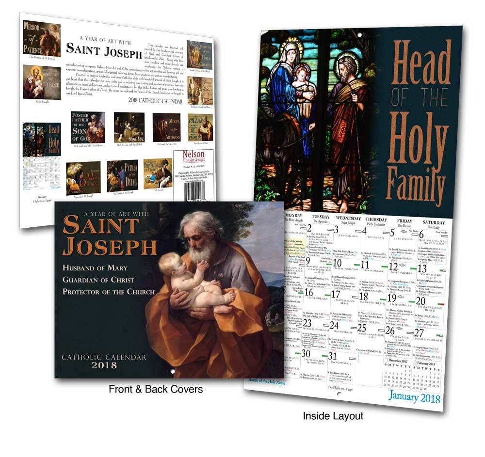 Catholic Liturgical Calendar 2018: Saint Joseph in Liturgical Calendar Poster