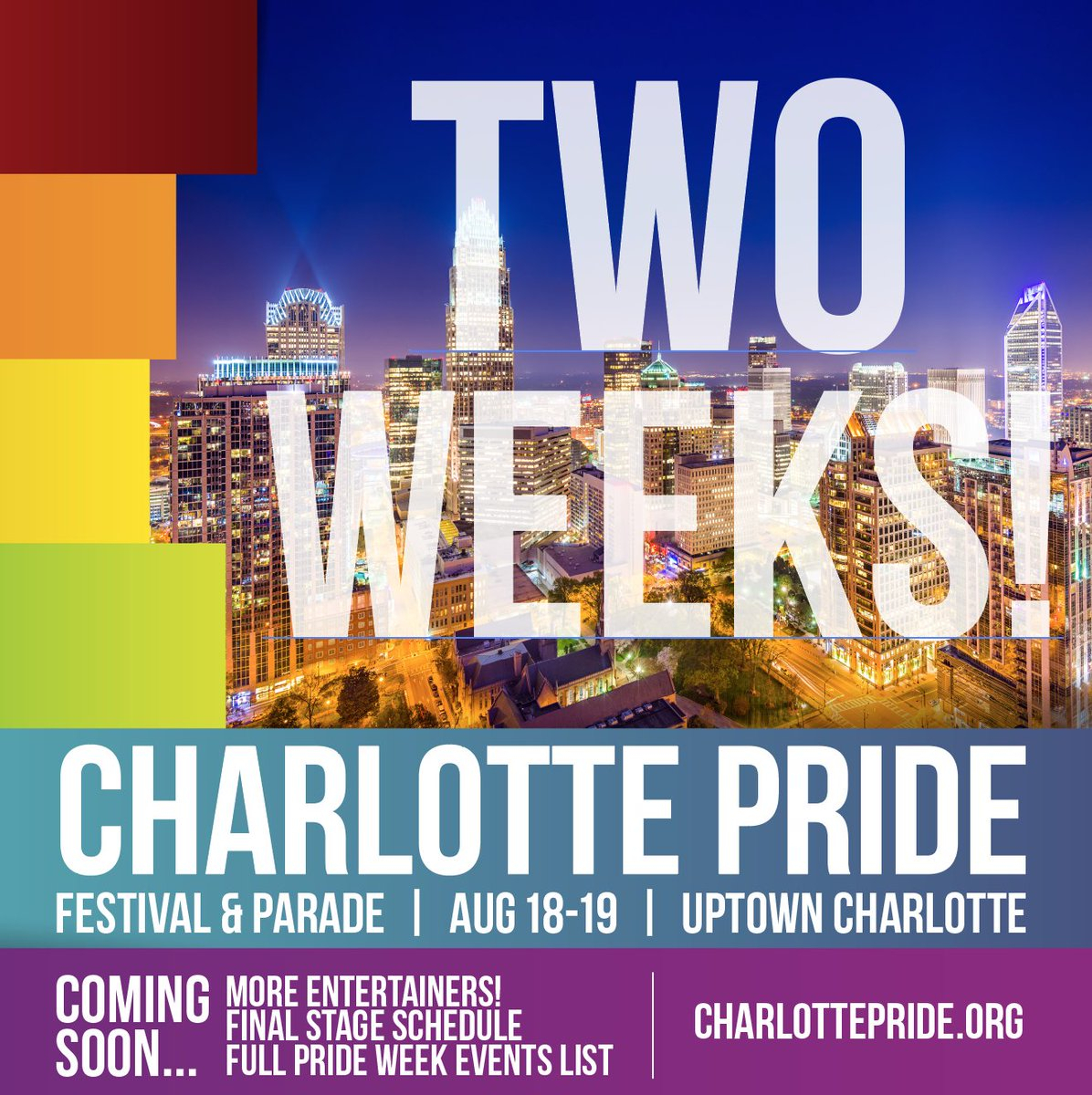 Charlotte Pride On Twitter: &quot;we&#039;re Just Two Weeks Away From for Two Weeks Calendar