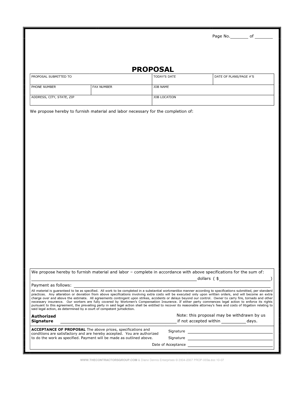 Construction Bid Proposal | Estimate Template, Business within Painting Estimate Form