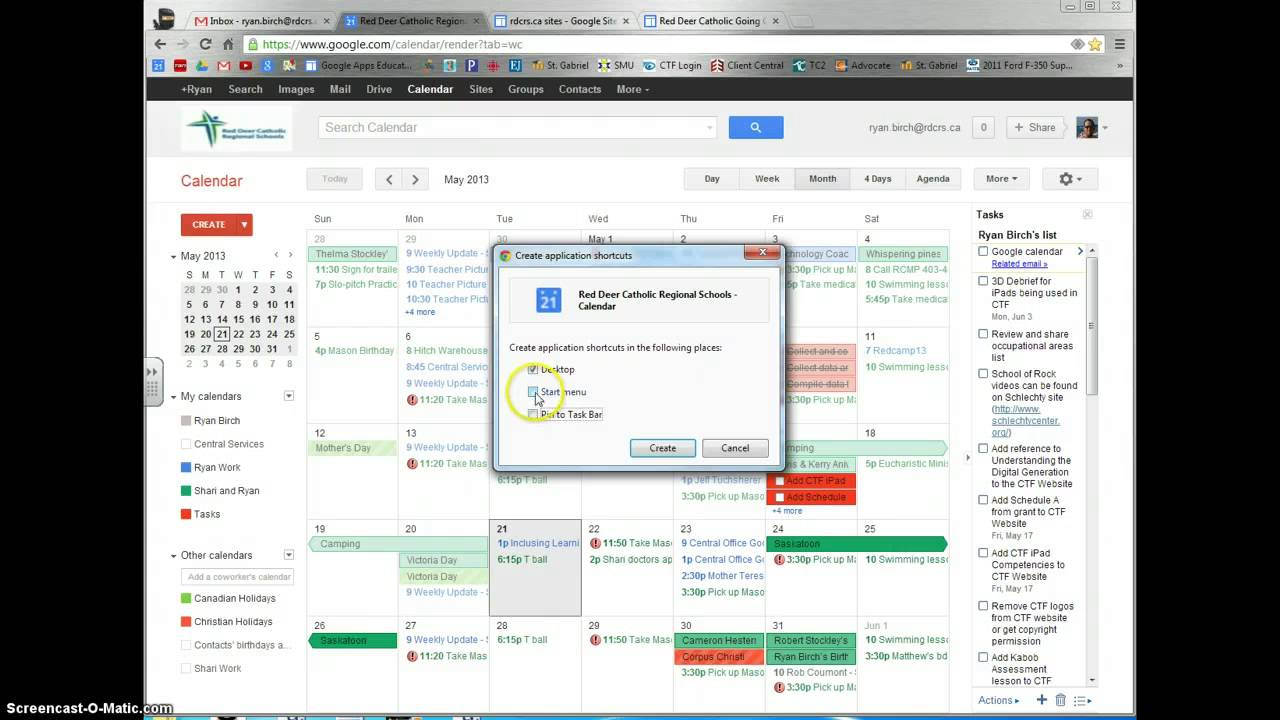 Create Desktop Shortcut For Google Calendar within How To Add Google Calendar To Taskbar