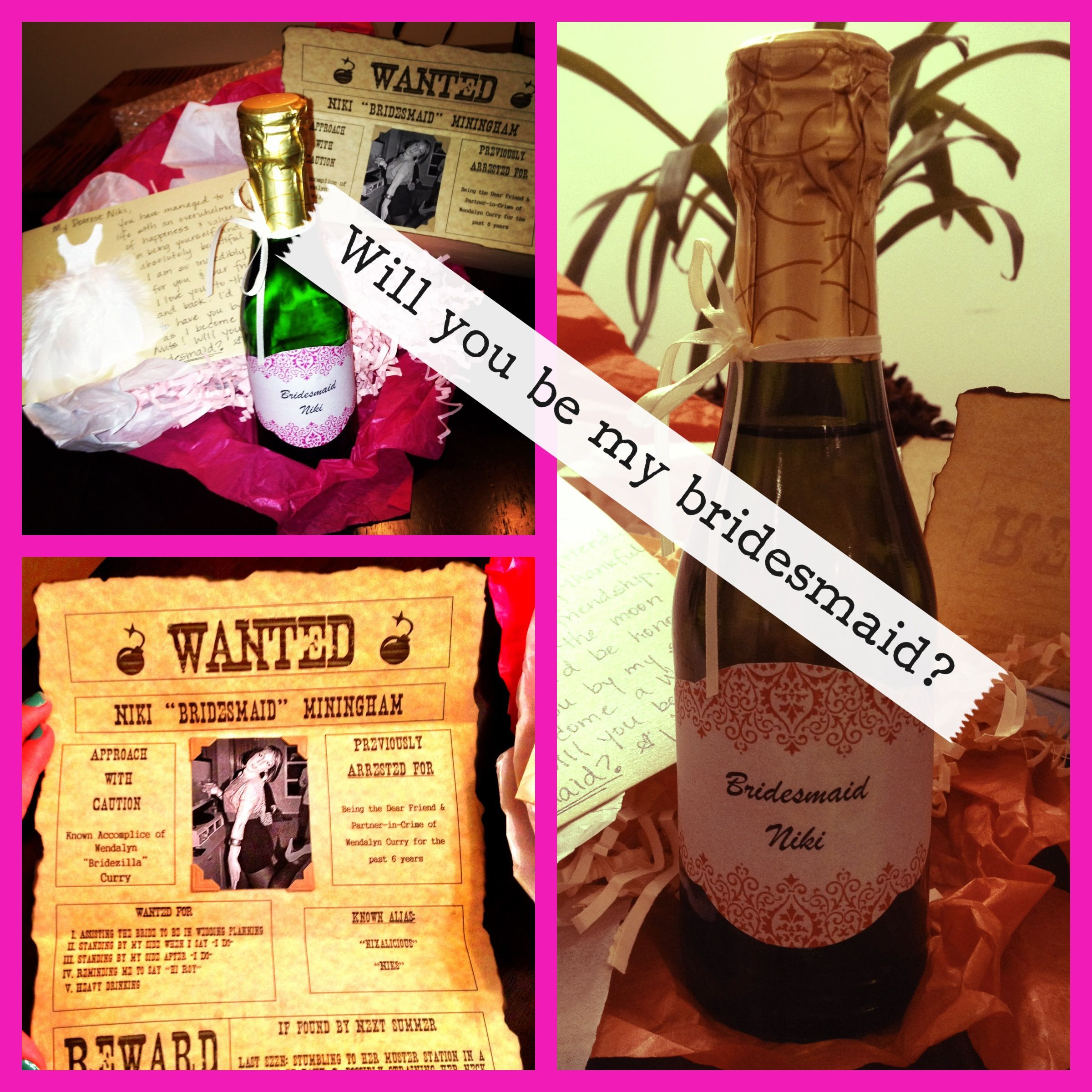 Cutest Bridesmaid Invitation Make You Own &quot;wanted&quot; Poster for Make Your Own Wanted Sign