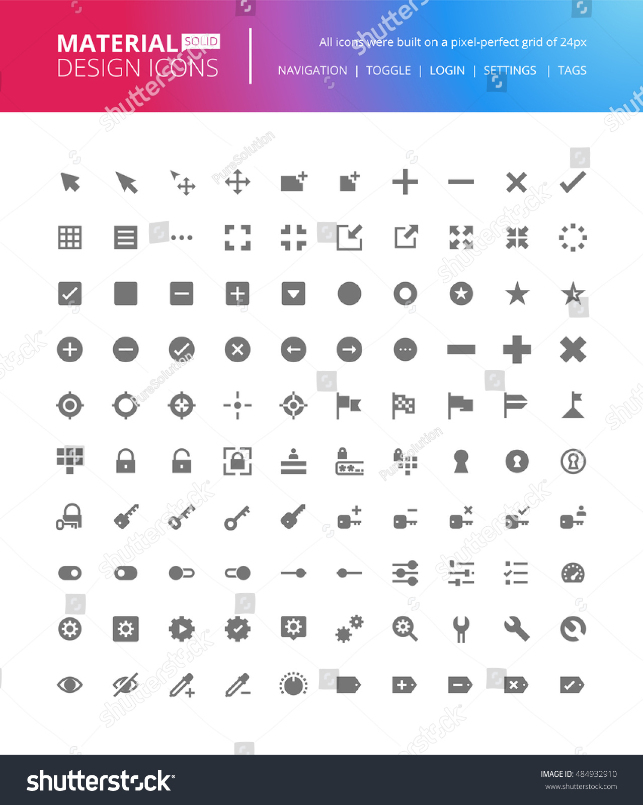 Стоковая Векторная Графика «Material Design Solid Icons Set pertaining to Material Design Calendar Icon