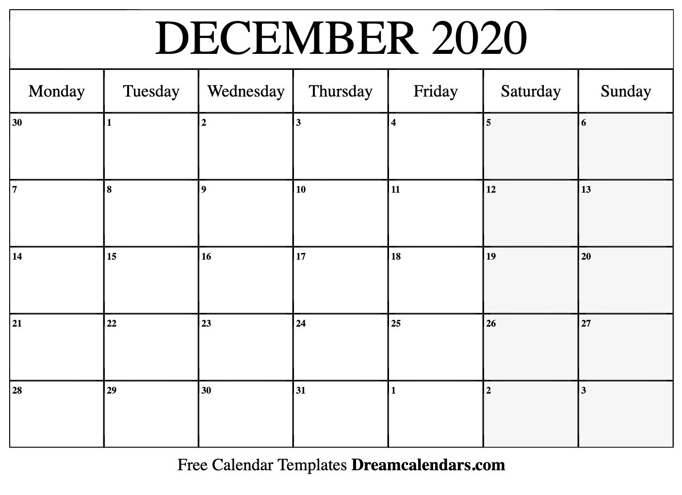 December 2020 Calendar – Example Calendar Printable pertaining to Depo Provera Calendar 2020