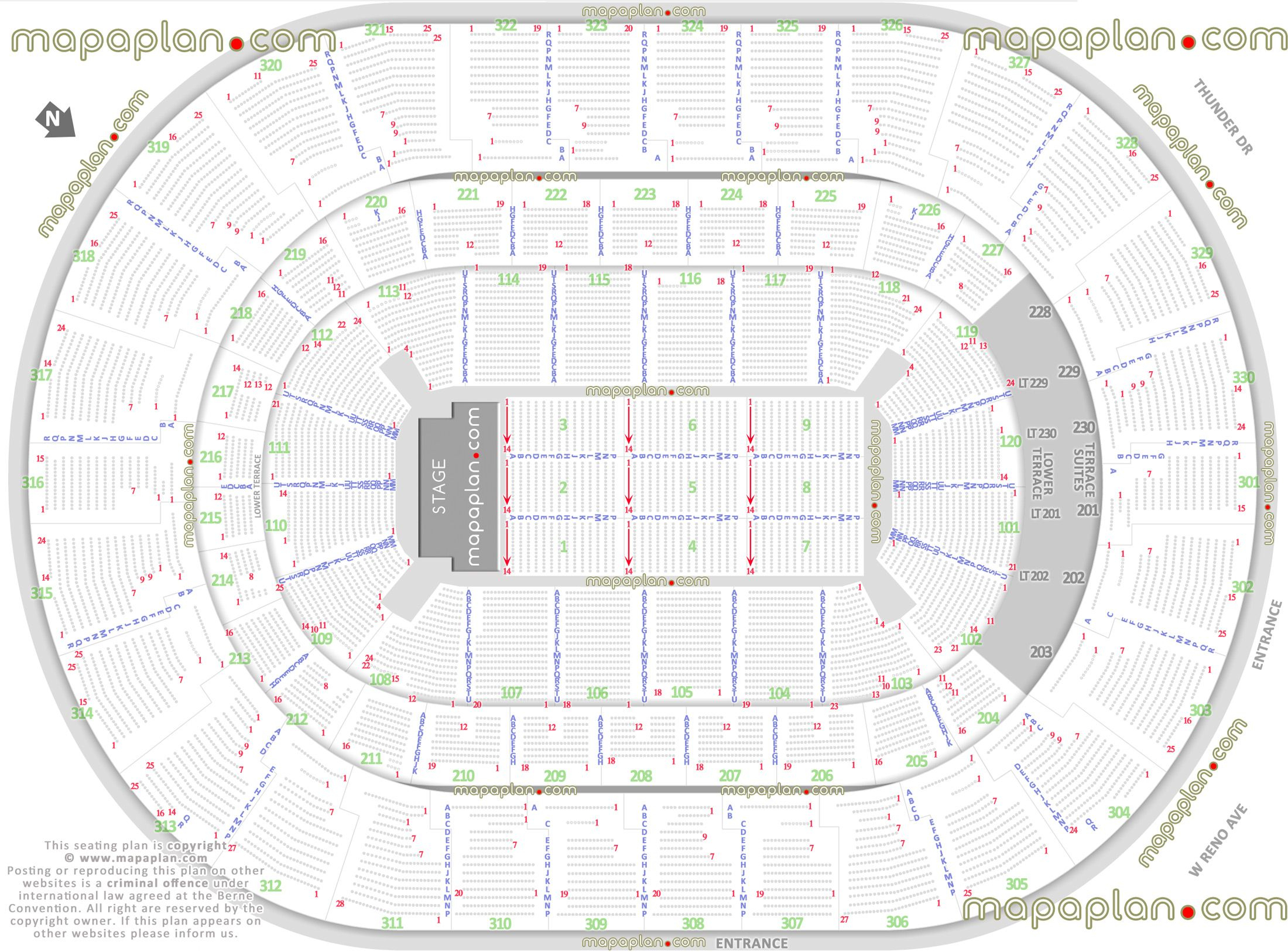 Detailed Seat Row Numbers End Stage Concert Sections Floor with regard to Verizon Center Seating Chart