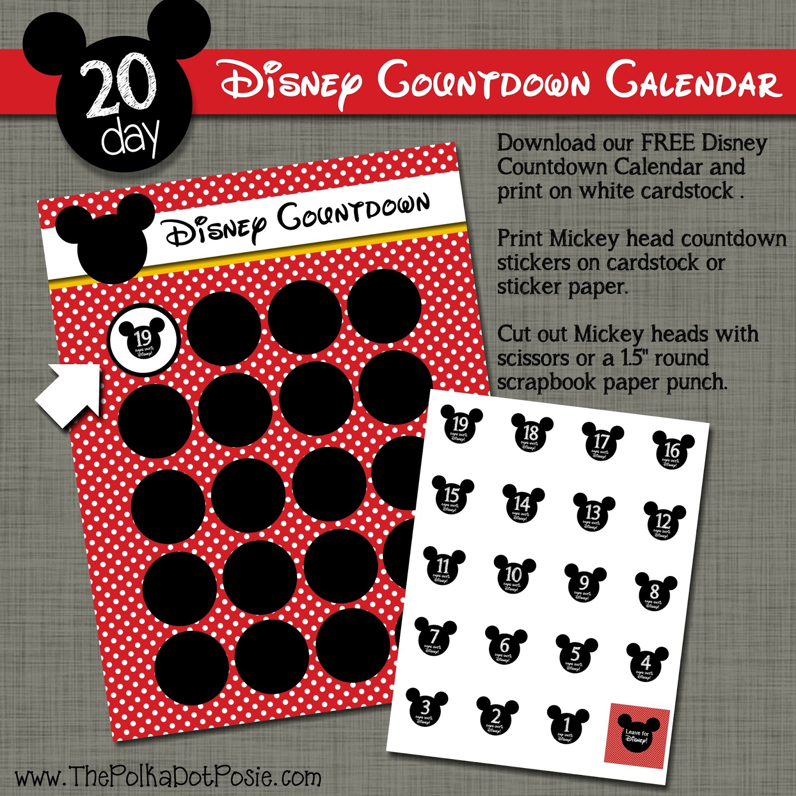 Disney Countdown Calendar Printable That Are Playful – Kelly for Disney World Countdown Calendar Printable