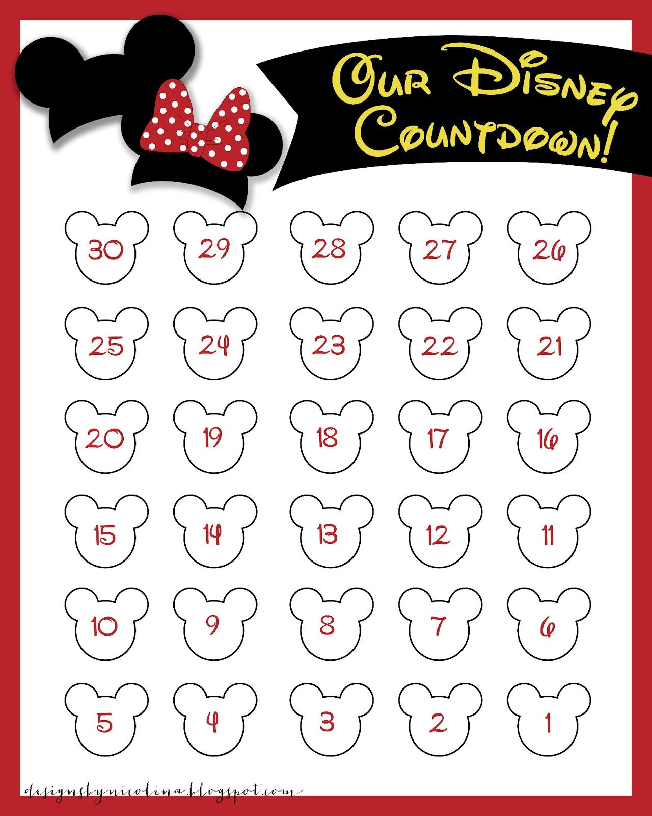 Disney Countdown! {Free Printable} | Disney Countdown within Disney World Countdown Calendar Printable