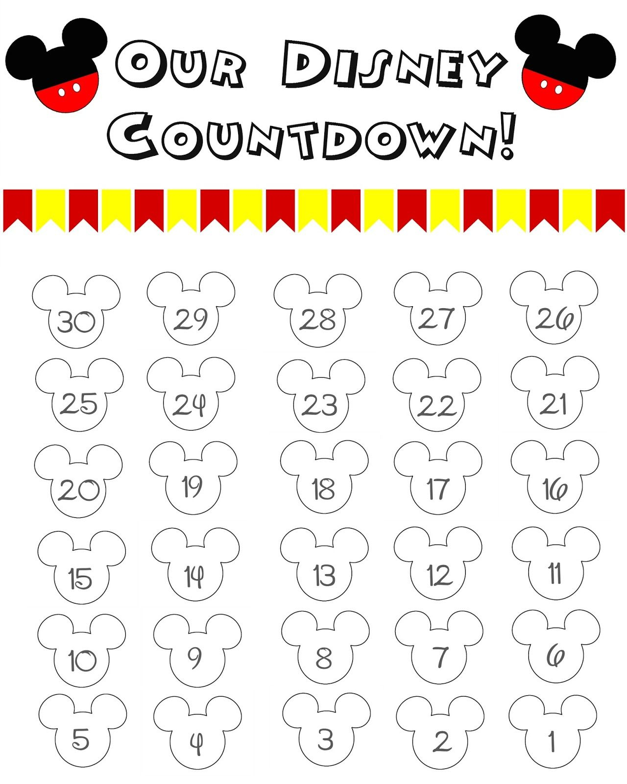 Disney World Countdown Calendar  Free Printable!! | Disney for Disney Countdown Calendar App