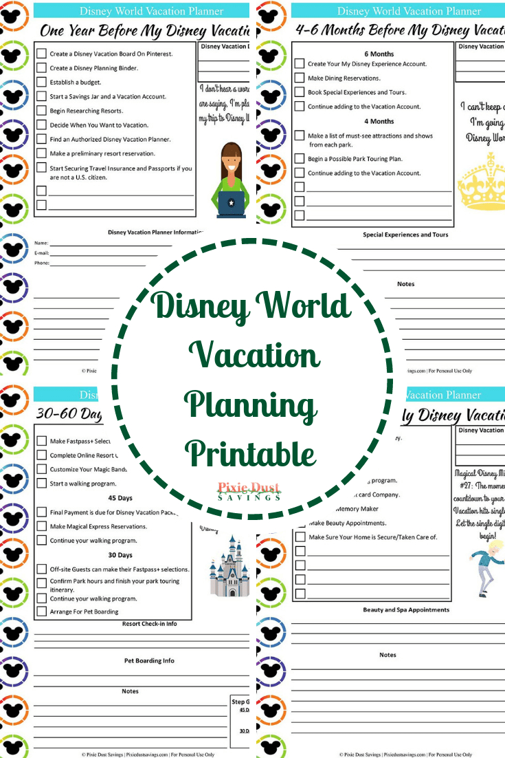 Disney World Vacation Planning Guide + Free Disney Planning for Printable Disney Itinerary
