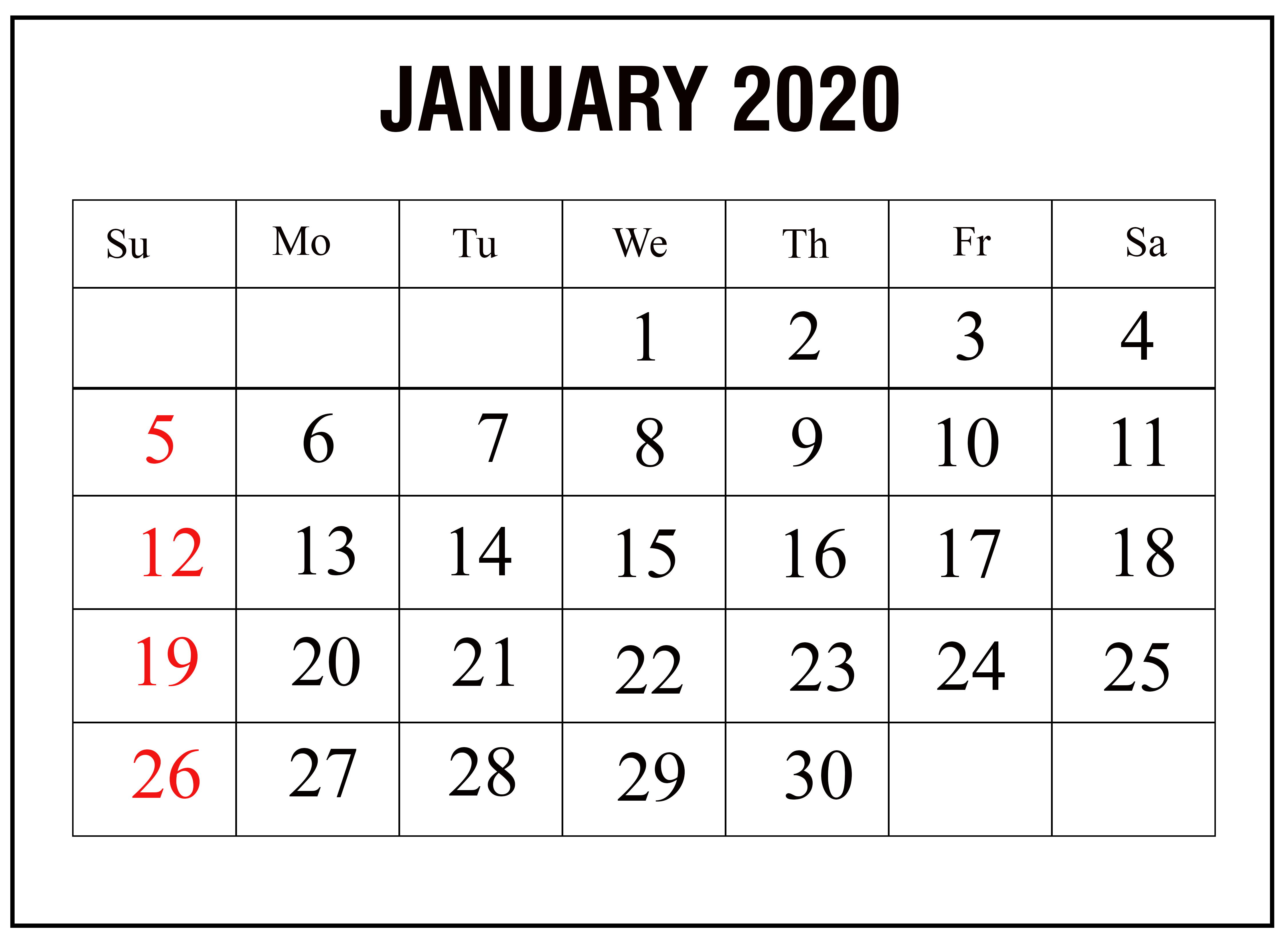 Download Free January 2020 Calendar | Calendar Wine with January 2020 Calendar Png