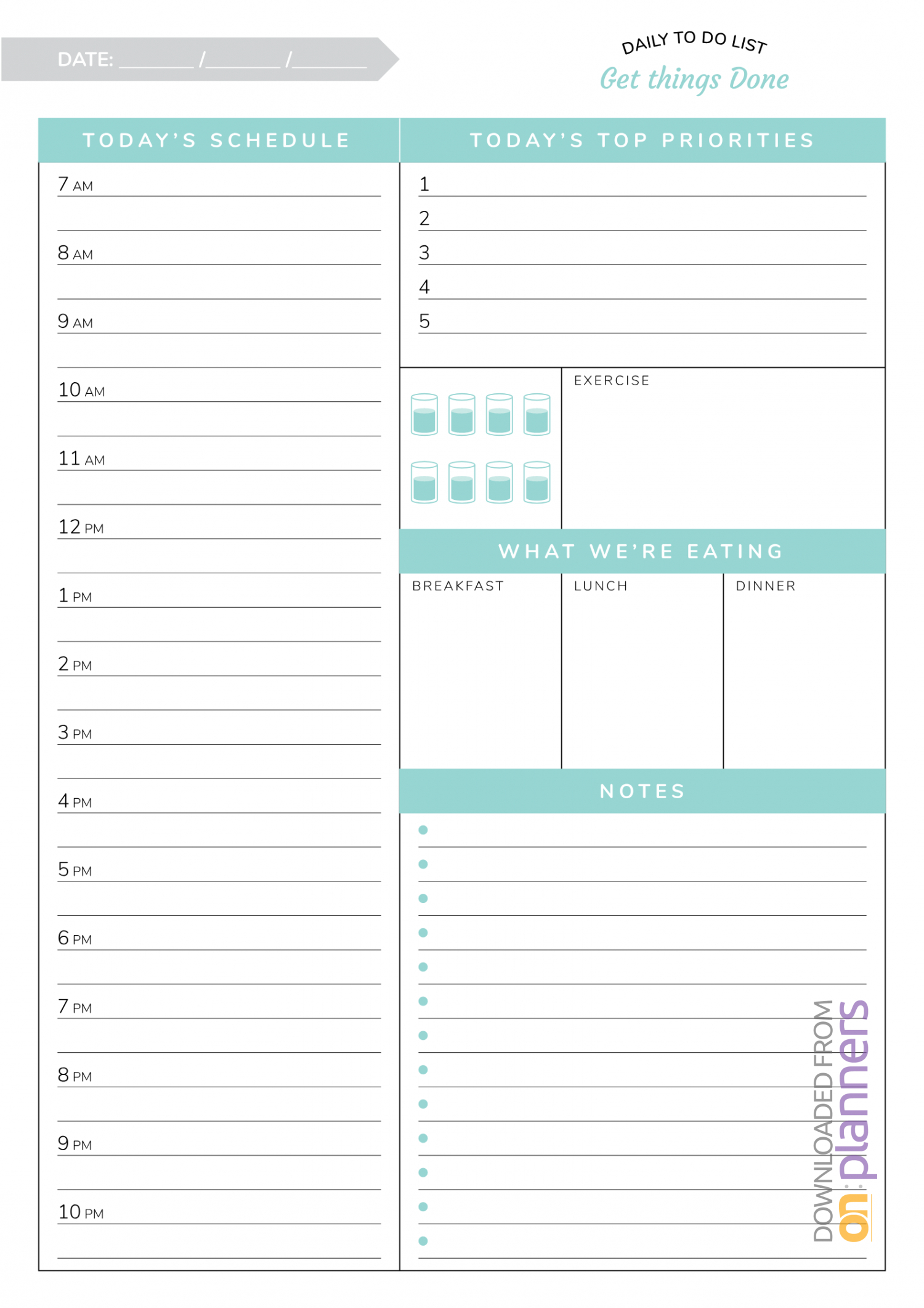 Download Printable Daily Hourly Planner Template  Get for Hourly Day Calendar