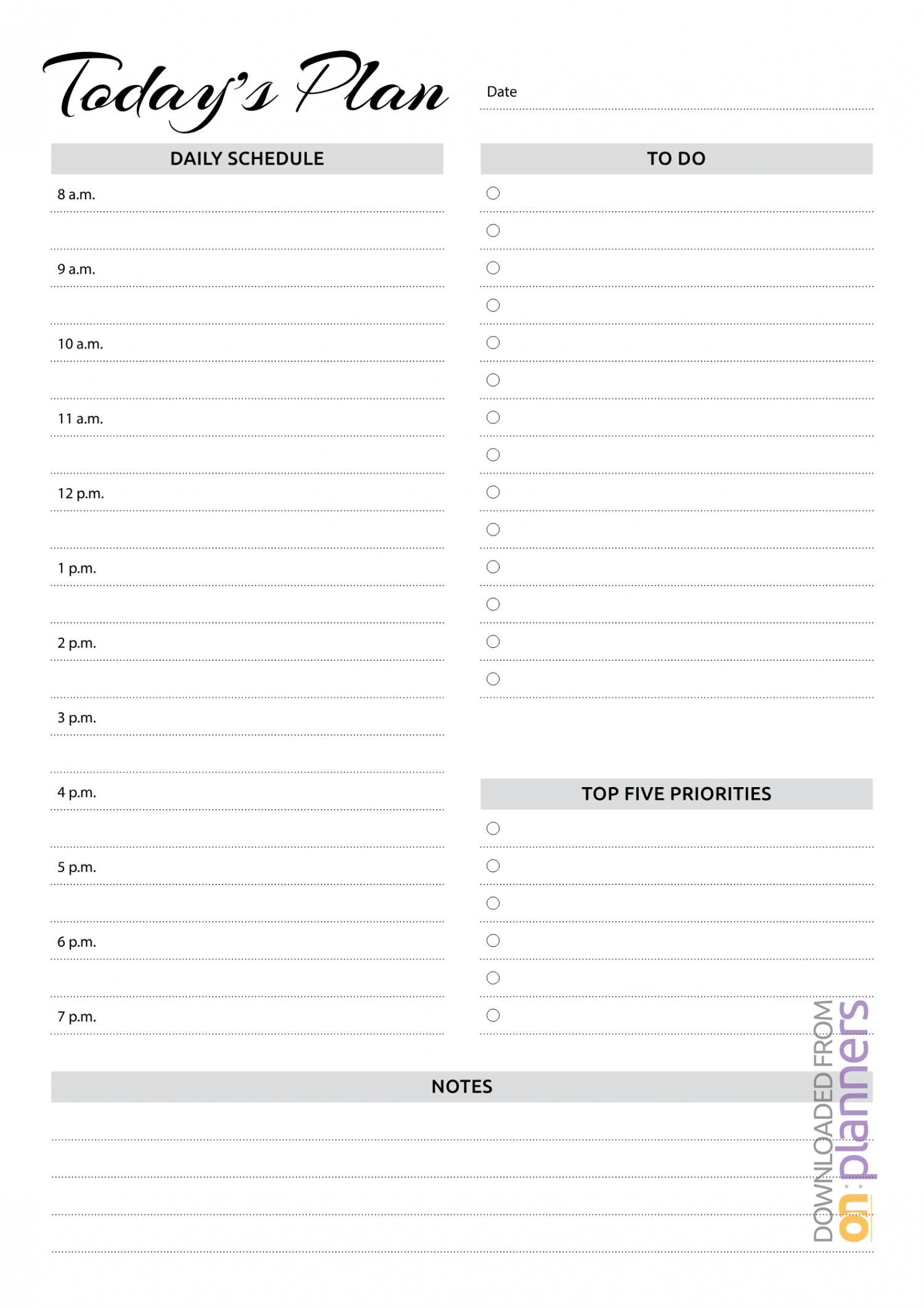 Download Printable Daily Planner With Hourly Schedule &amp; To for Hourly Calendar Printable