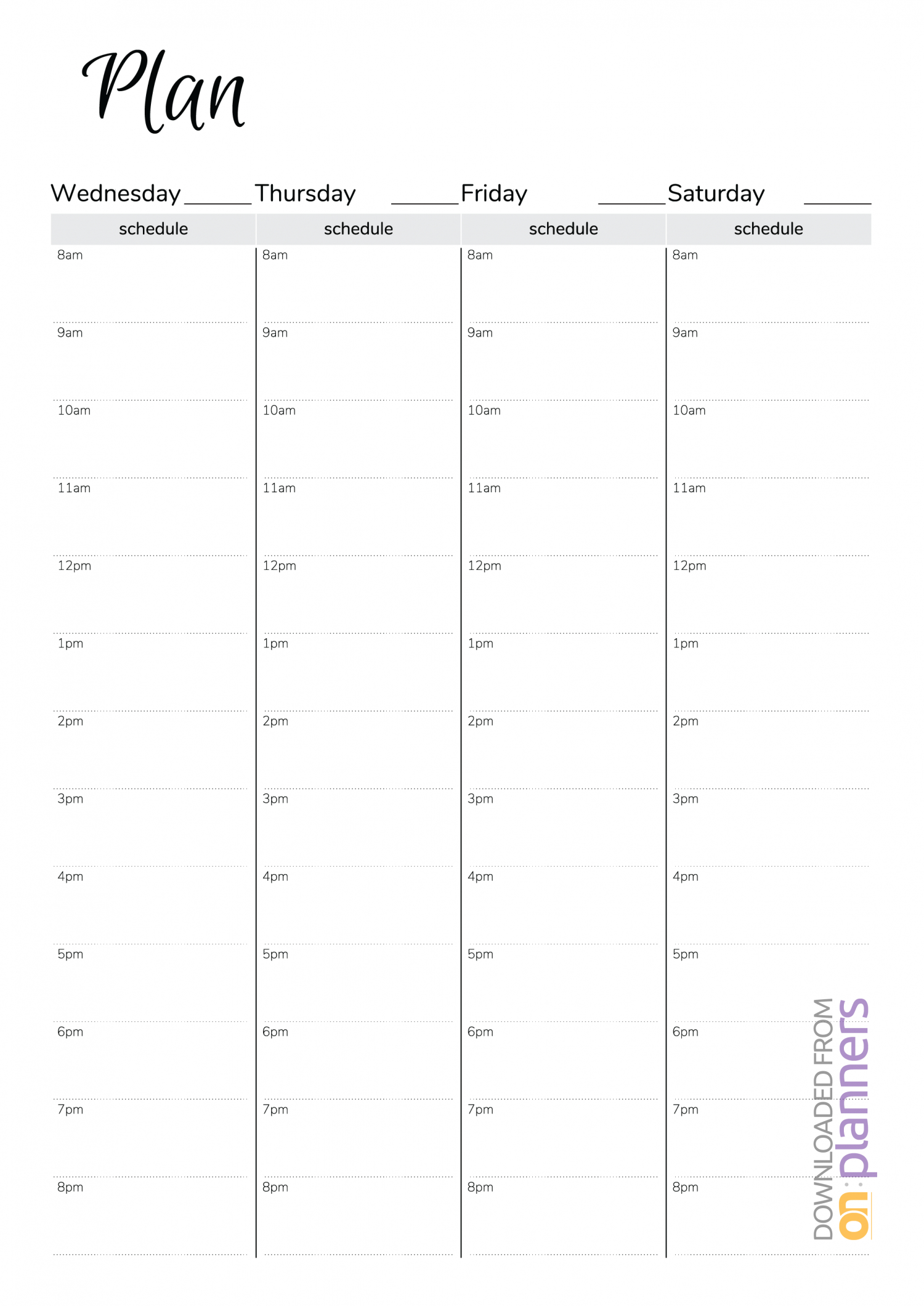 Download Printable Weekly Hourly Planner With Notes Section Pdf with Weekly Hourly Calendar