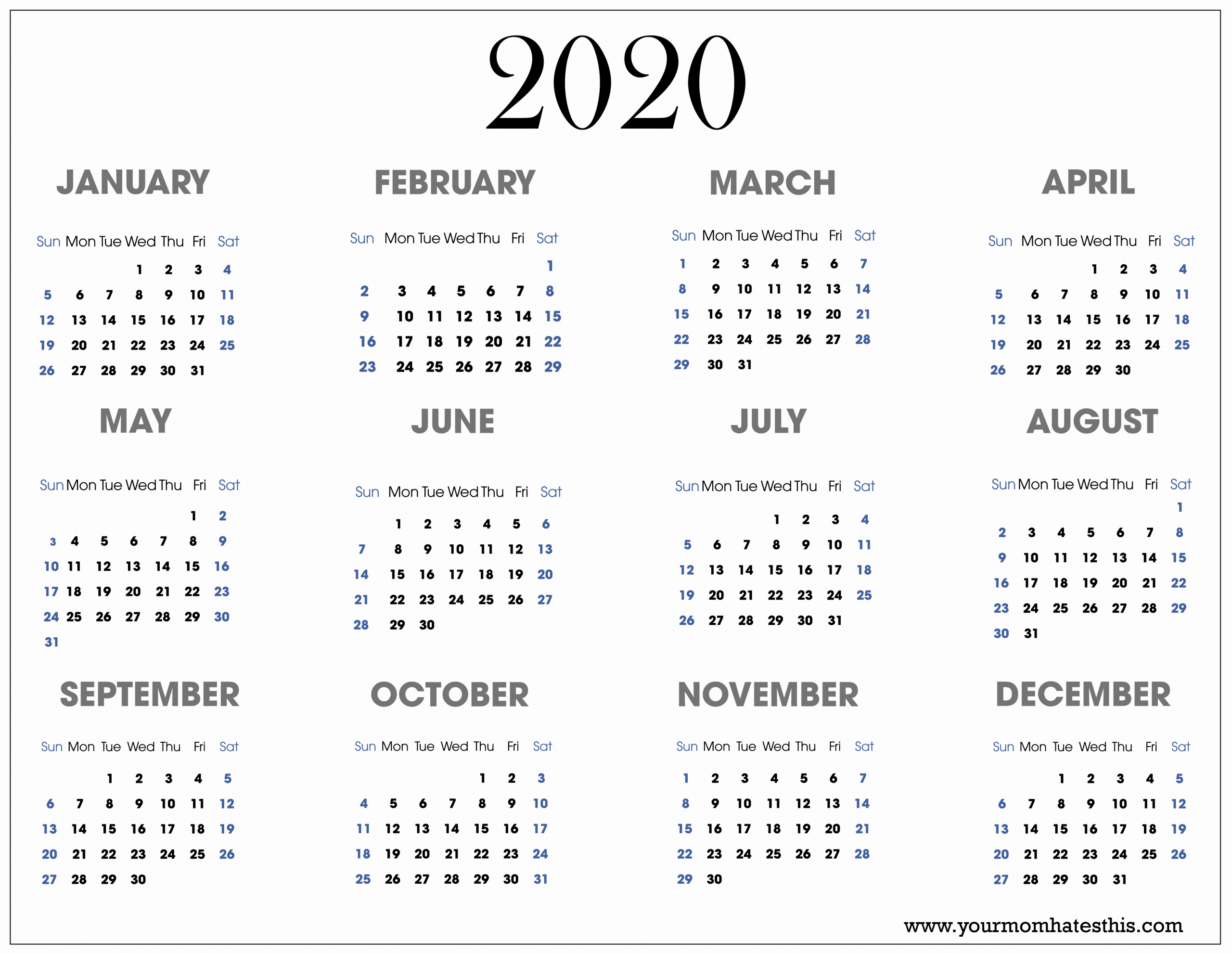 √ 27 2020 Coloring Calendar Printable | Giancarlosopoblog in 2020 Calendar Printable