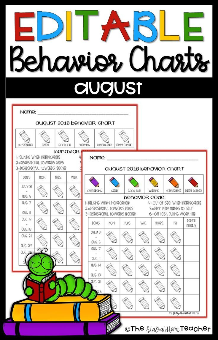 Editable Monthly Behavior Calendars 20192020 | Classroom in Monthly Behavior Charts