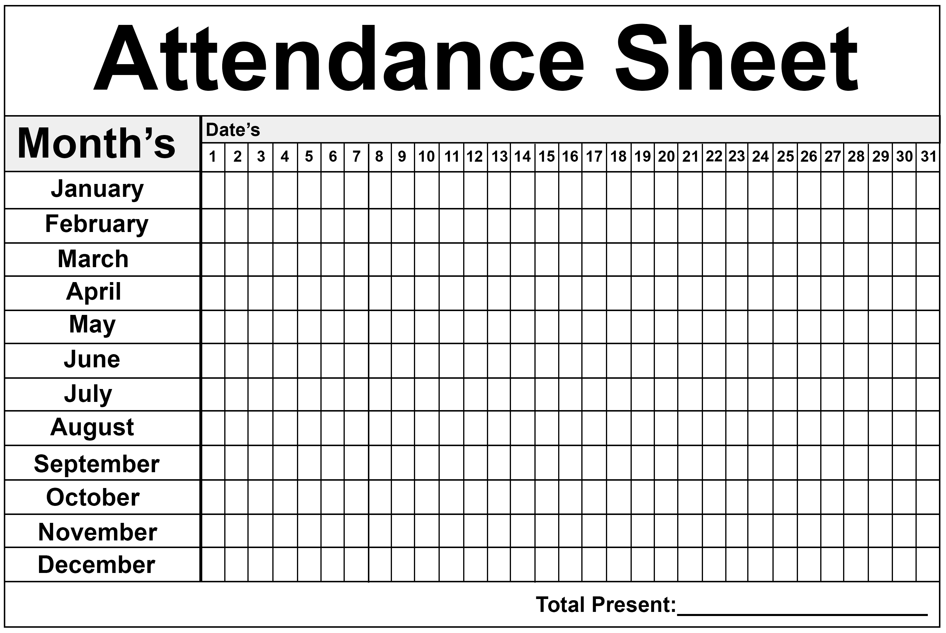 2020 Employee Attendance Calendar Free ⋆ Calendar for Planning