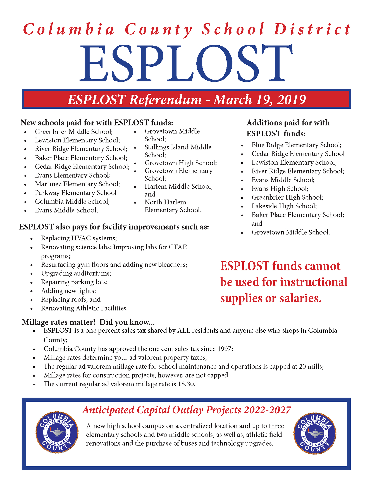 Esplost – Information – Columbia County Schools intended for Columbia County Ga Calendar