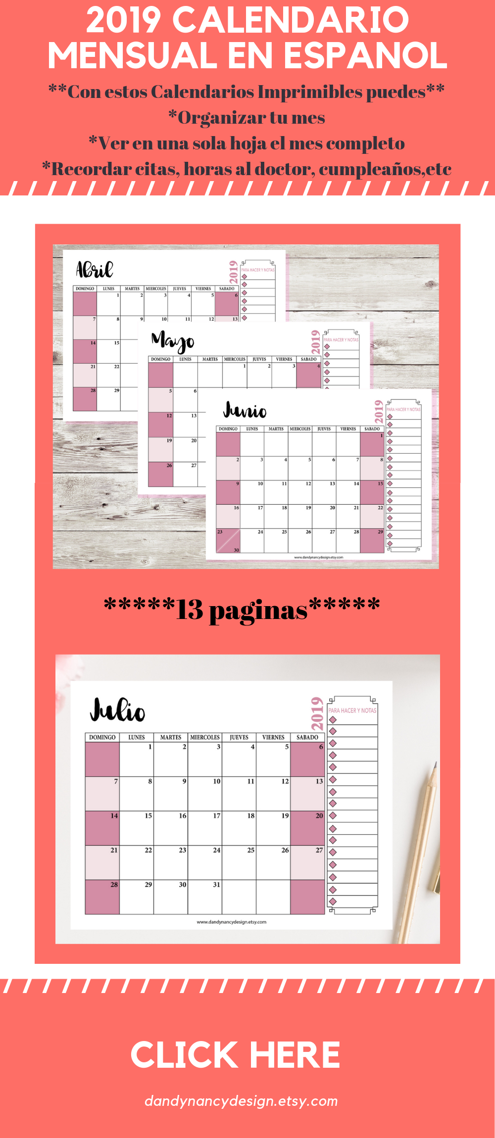 Este Calendario Mensual En Espanol De 12 Meses Del Ano 2019 within Script Calendario Photoshop