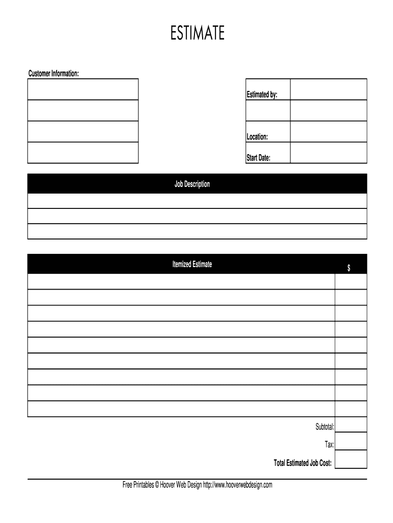 Free Printable Painting Estimate Forms Printable Templates