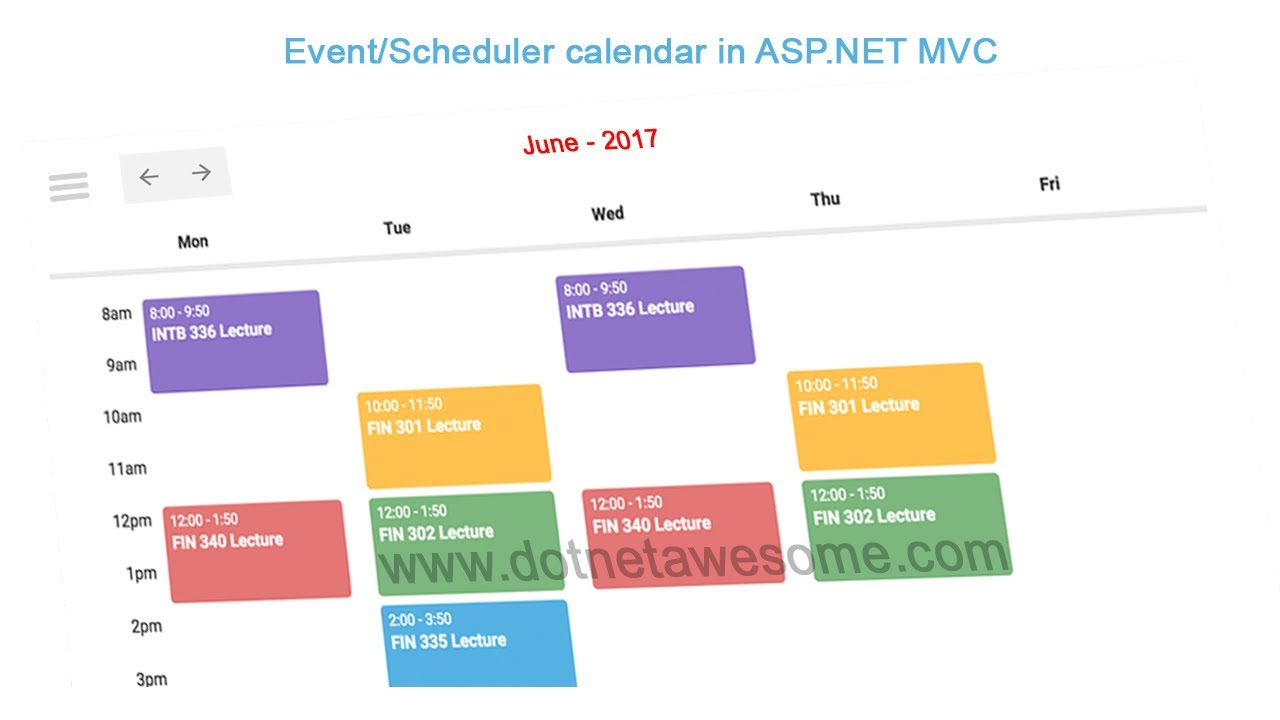 Eventscheduler Calendar In Asp Mvc Application regarding Php Calendar Event Scheduler Code