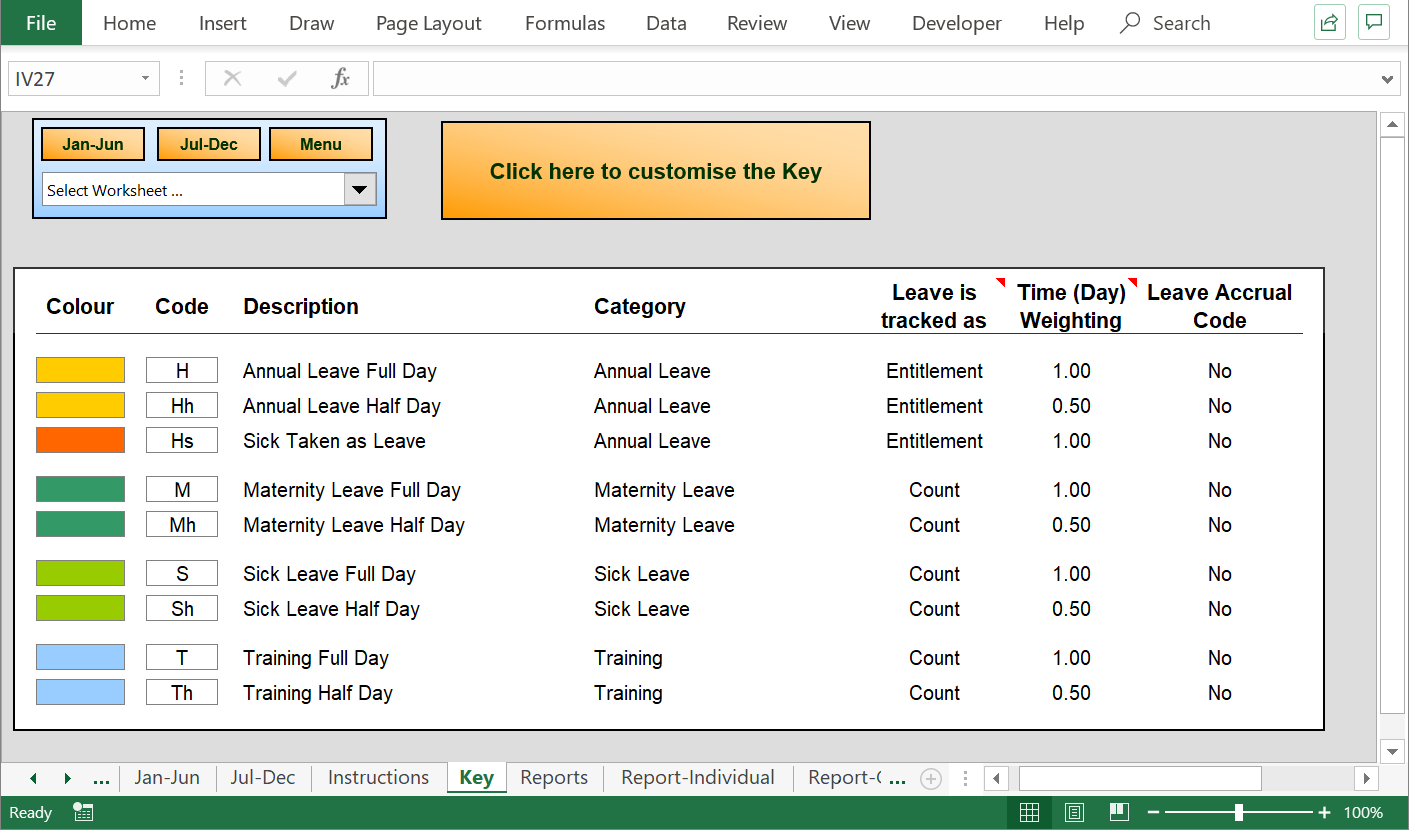 Excel Staff Leave Holiday Planner for Team Leave Calendar Excel