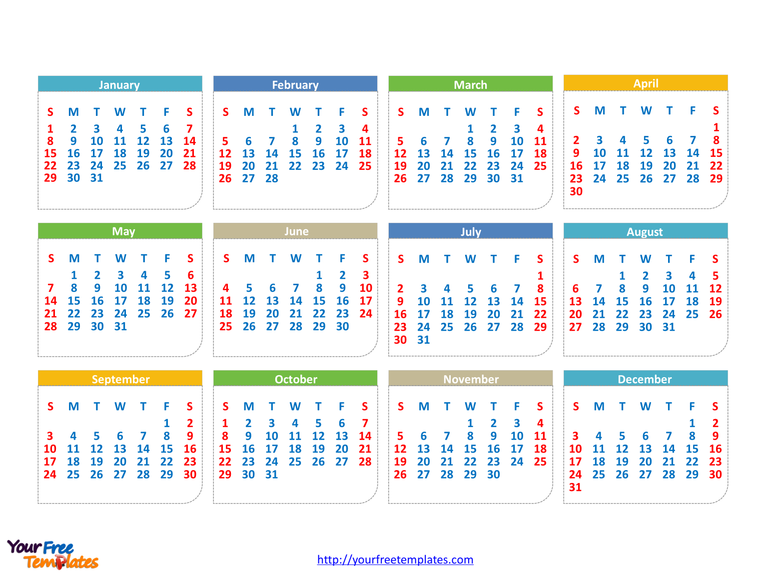 Free 2017 Calendars Powerpoint Template  Free Powerpoint intended for Q4 Calendar 2020