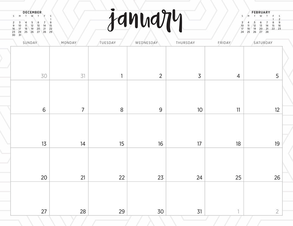 Free 2019 Printable Calendars  46 Designs To Choose From! for Mini Calendar Template