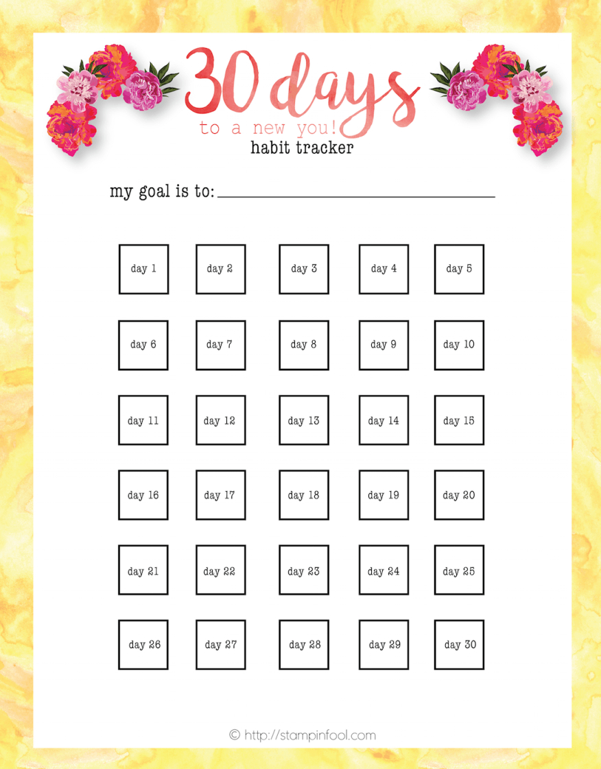 Free 30 Day Habit Tracker Printable: Reach Your Goals With within Printable Whole 30 Calendar