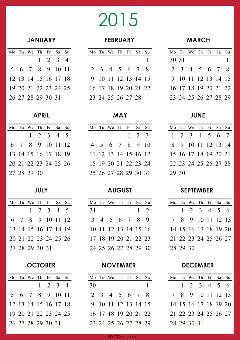 Free Calendar Template 2015 ]  Calendar Template 2015 Word within December 2015 Calendar Printable