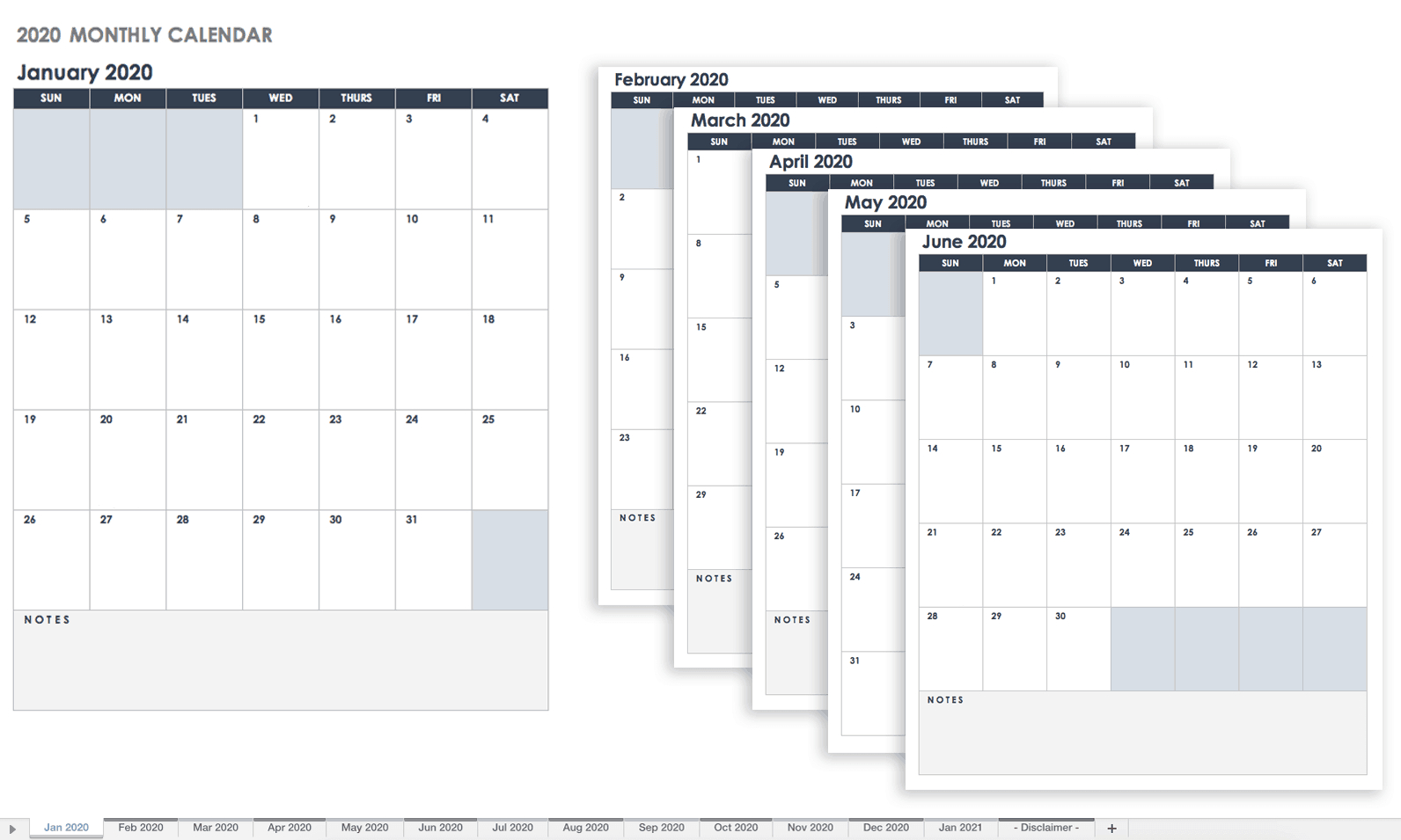 Free Google Calendar Templates | Smartsheet throughout 2020 Employee Attendance Calendar