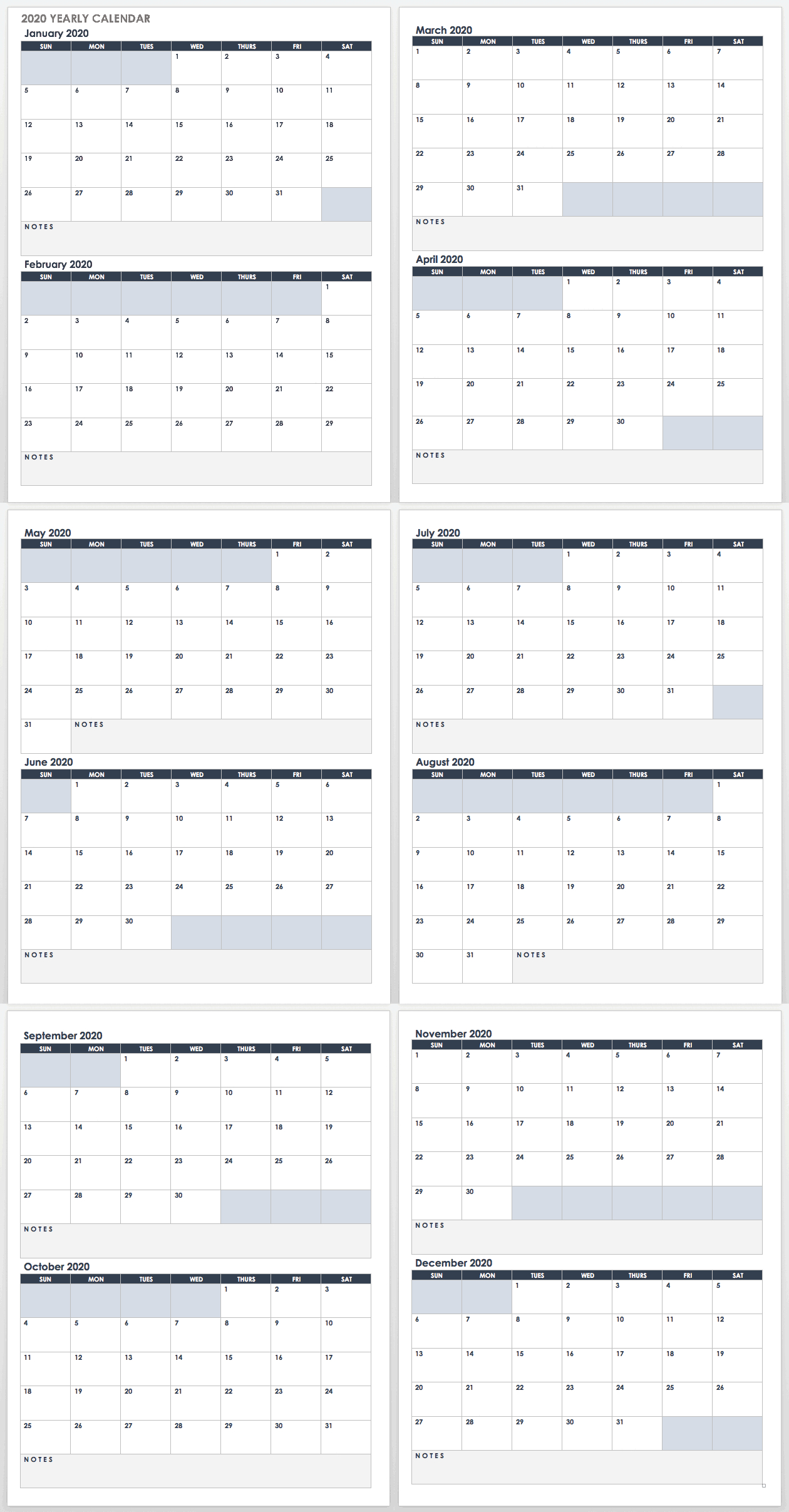 2020 Employee Attendance Calendar Free Calendar For Planning