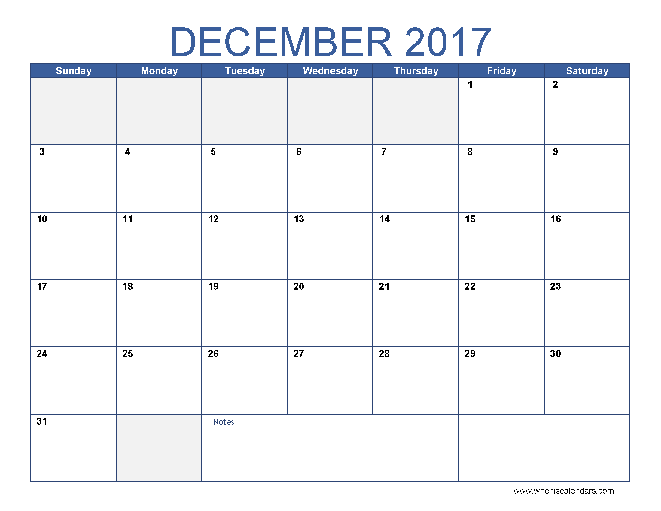 Free Printable 2017 December Calendar | Max Calendars intended for December 2017 Calendar Printable