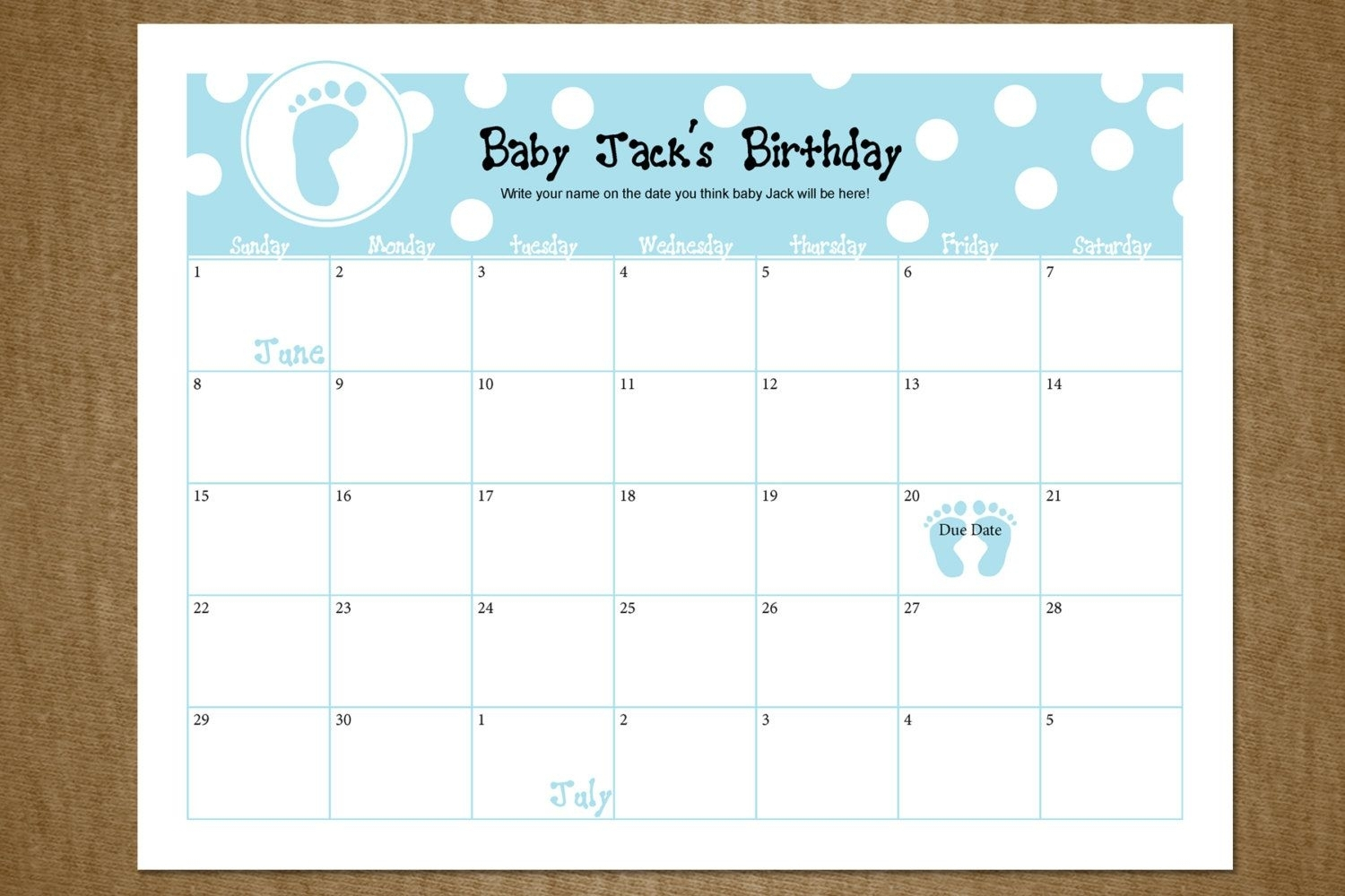 Free Printable Baby Due Date Guess Calendar In 2019 | Baby in Printable Pregnancy Calendar