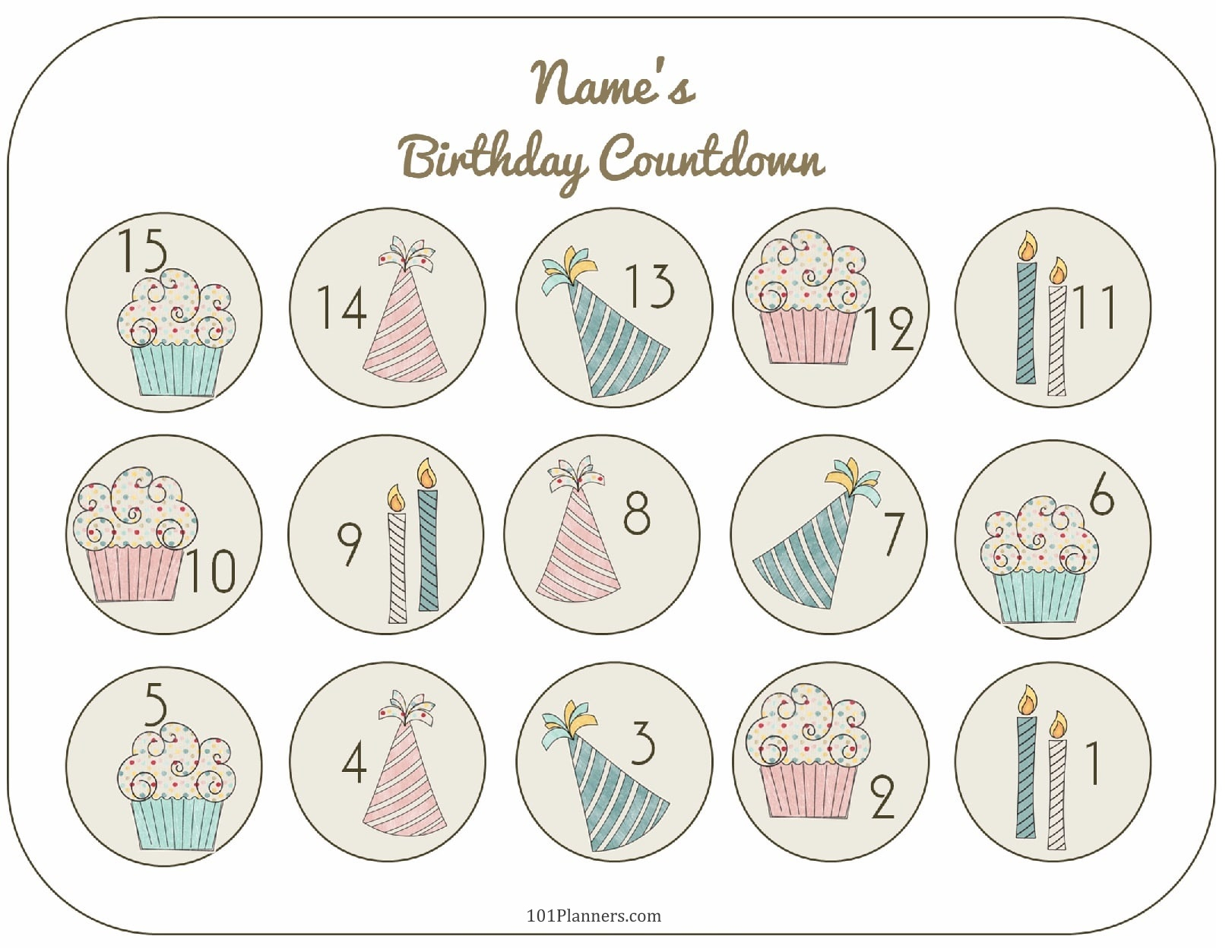Free Printable Birthday Countdown | Customize Online intended for Make A Countdown Calendar Printable