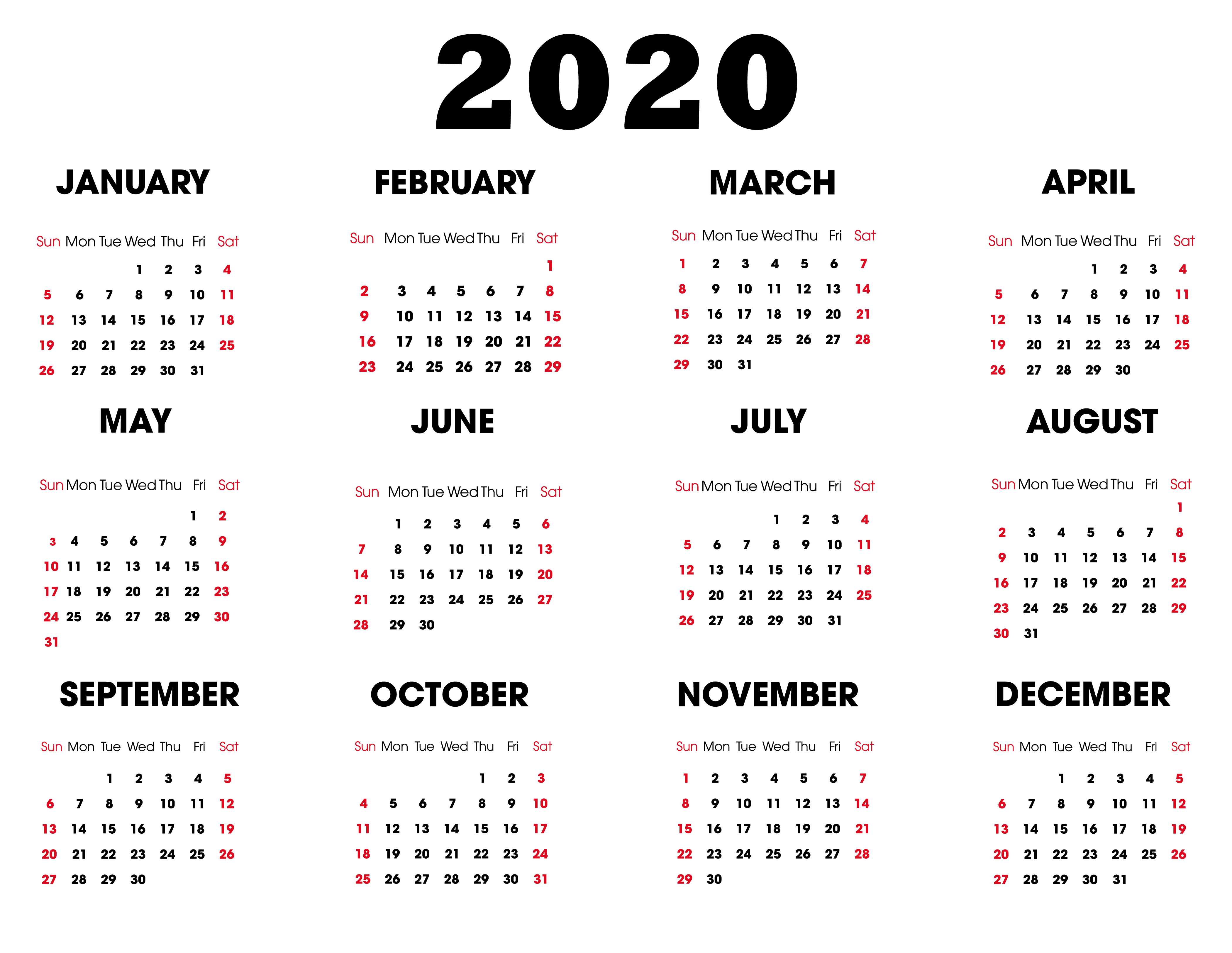 Free Printable Calendar 2020 : 12 Month Calendar With pertaining to Free Printable 5 Day Monthly Calendar 2020