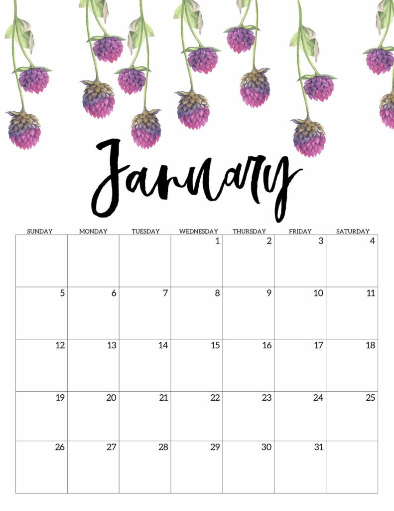 Free Printable Calendar 2020  Floral | Free Printable regarding December Calendar 2020 Pinterest