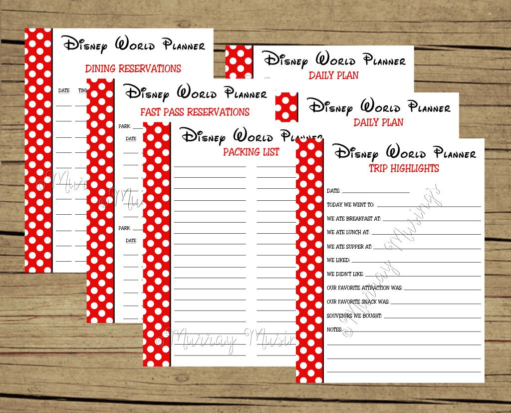 Free Printable Disney World Vacation Planner #freeprintable with Orlando Vacation Planner Template