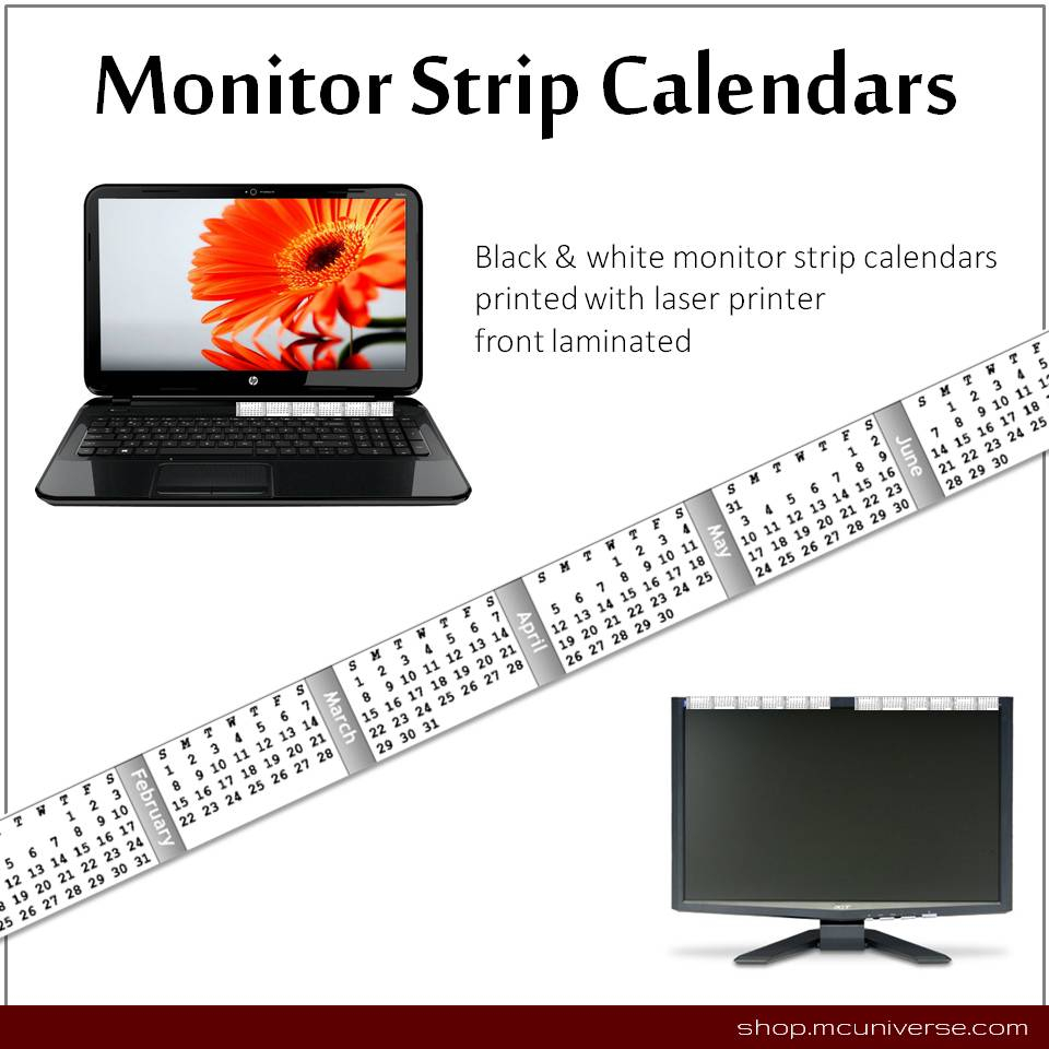 Free Printable Monitor Calendar Strips | Craftmeister intended for Keyboard Calendar Strips 2020