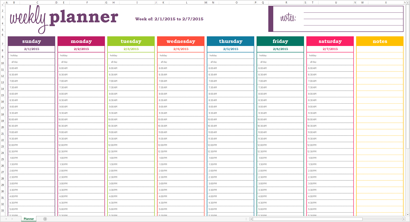 Free Printable Weekly Day Planner Download | Printable with Free Printable Weekly Planner With Time Slots