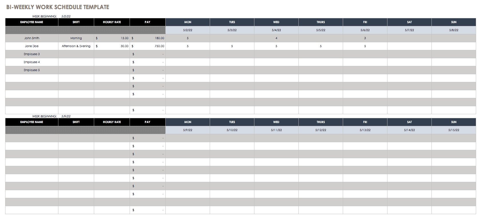 Free Weekly Schedule Templates For Excel  Smartsheet for Look Ahead Schedule Template