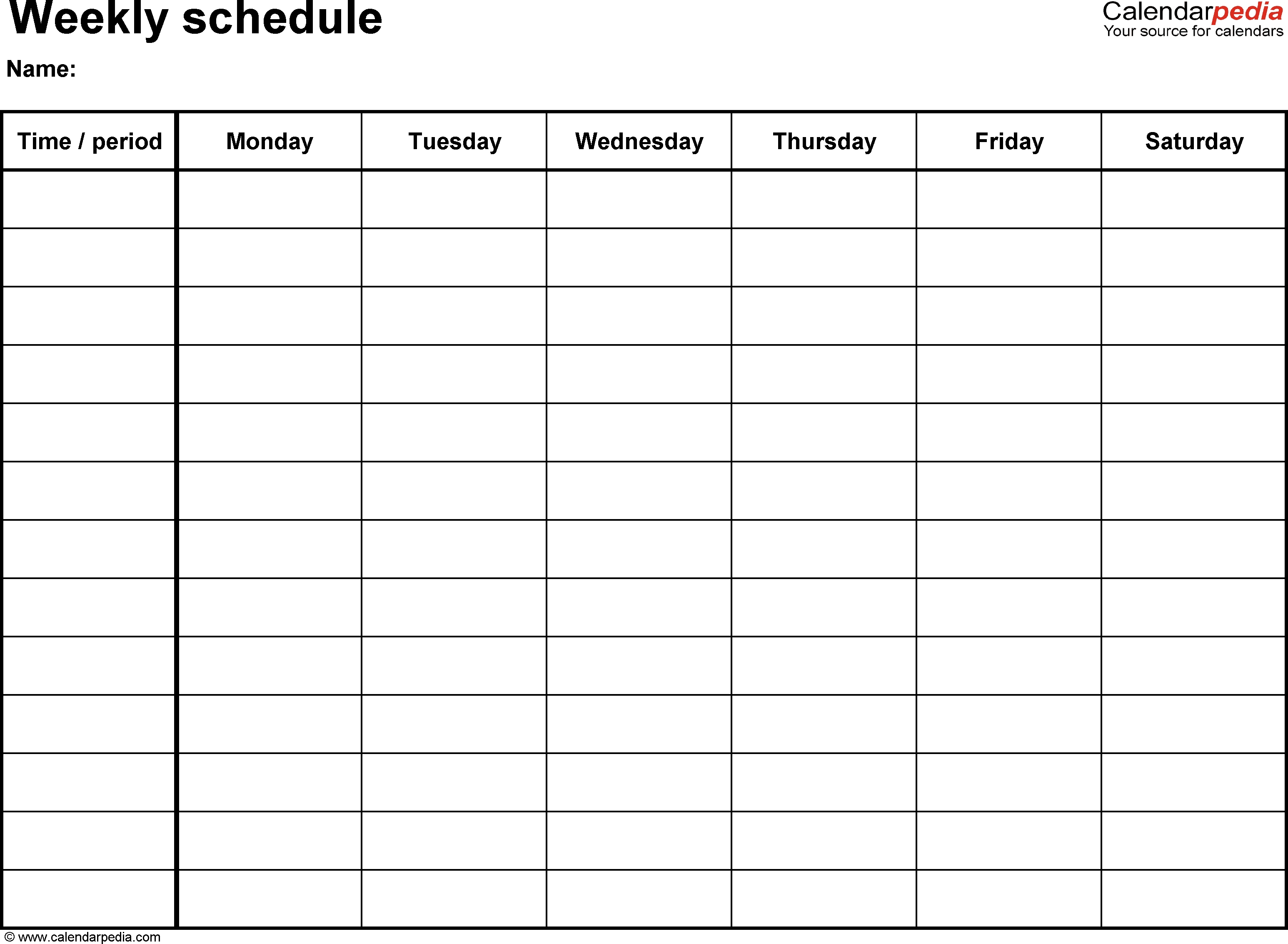 Free Weekly Schedule Templates For Word – 18 Templatesblank with Fill In Blank Calendar