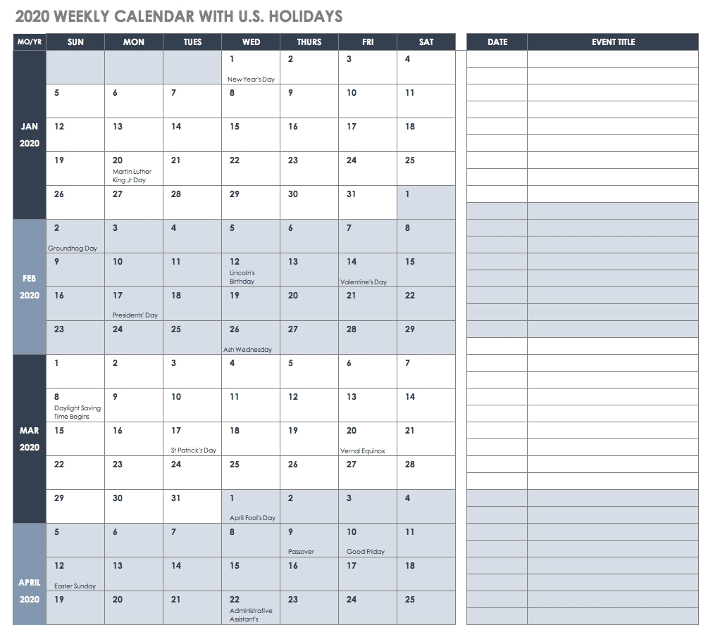 Good Printable Calendar Excel 2019 : Mini Calendar Template regarding Calendar 2020 Excel Hong Kong