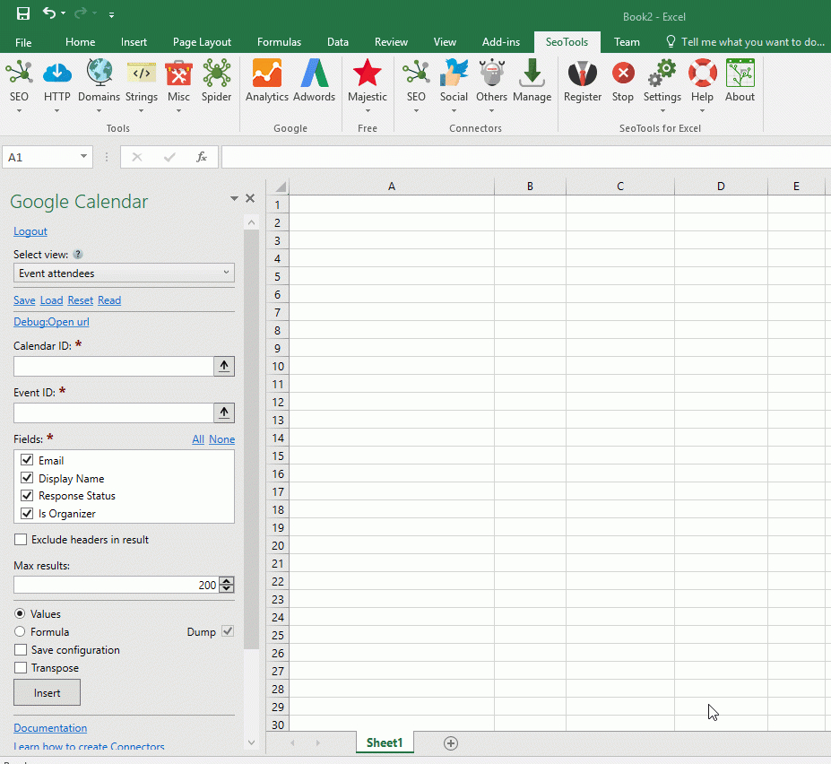 Google Calendar Connector with Excel Vba Calendar