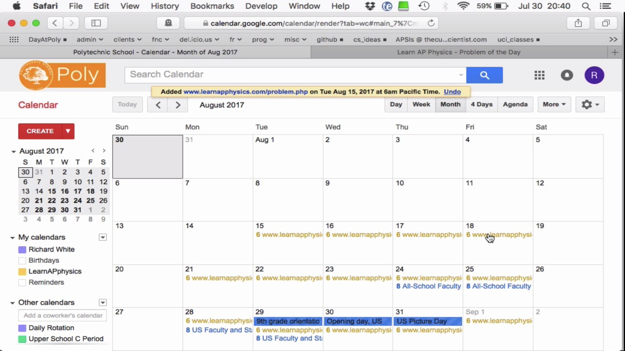 Google Calendar Monthly Event | Calendar Ideas Design Creative throughout Creating Recurring Events In Excel Calendar