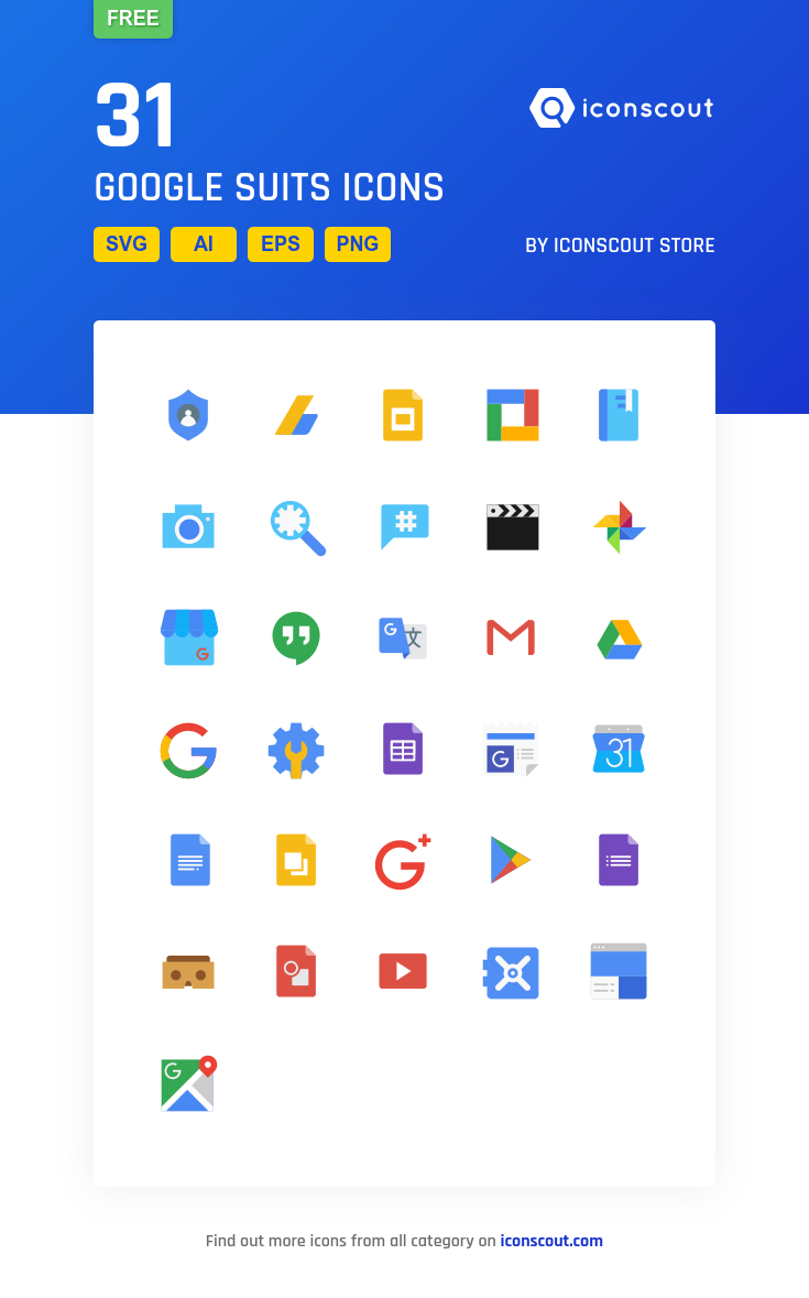 Google Suits Free Icon Pack  31 Flat Icons | Icon Pack for Css Calendar Icon