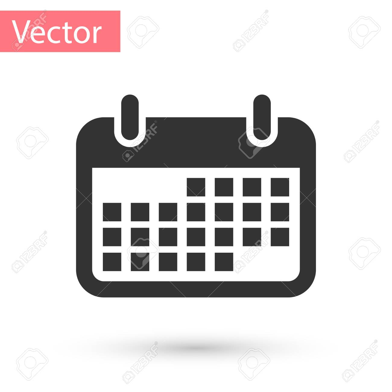 Grey Calendar Icon Isolated On White Background. Vector Illustration inside Calendar Icon Grey