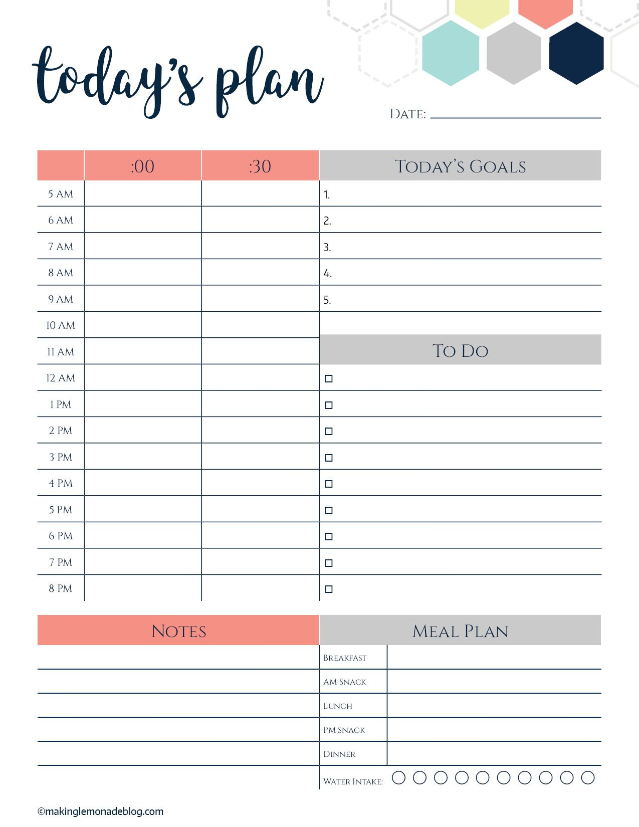 Hourly Daily Planner Printable  Bolan.horizonconsulting.co in Free Printable Hourly Planner